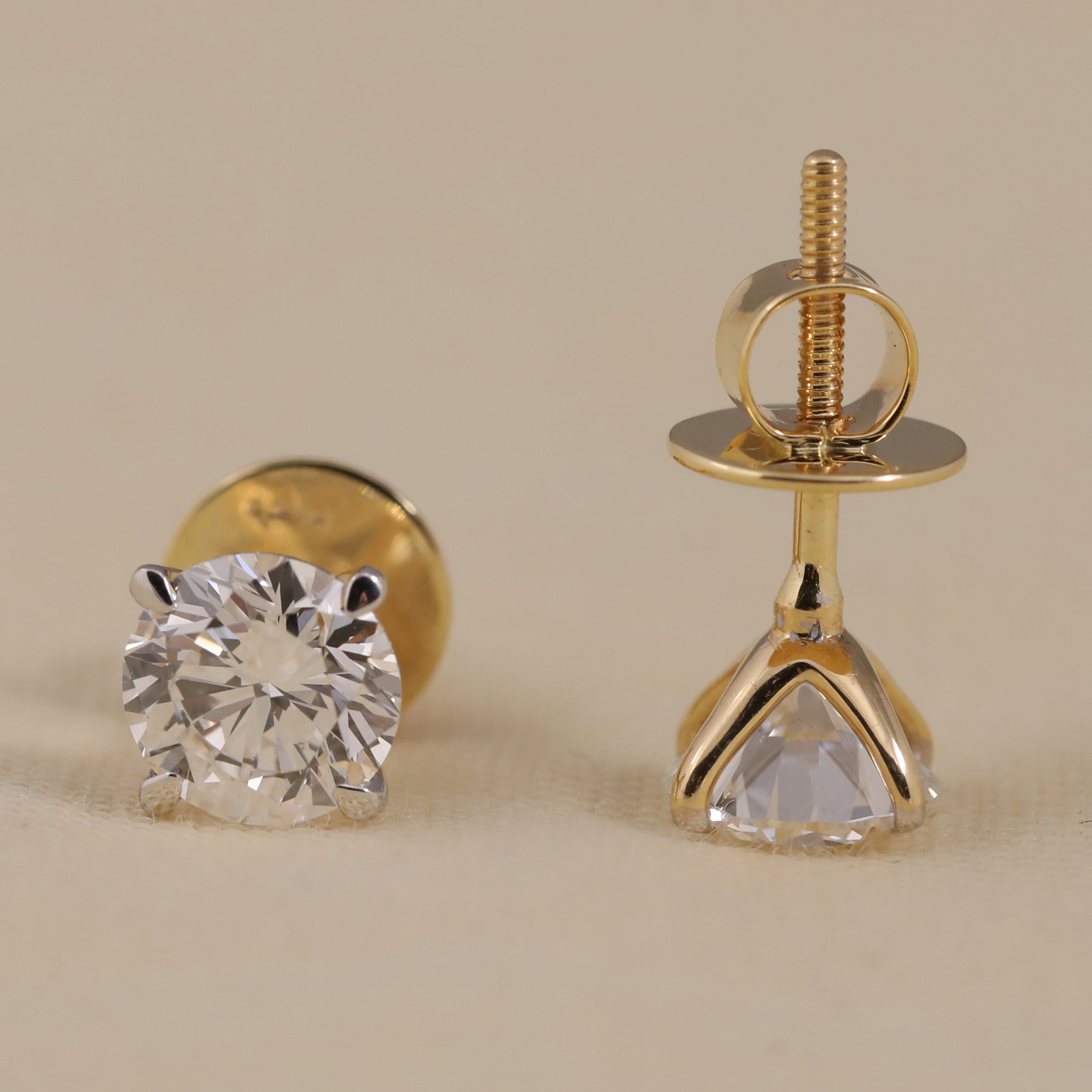 Sparkling round lab diamond stud earrings made for romantic celebration moments