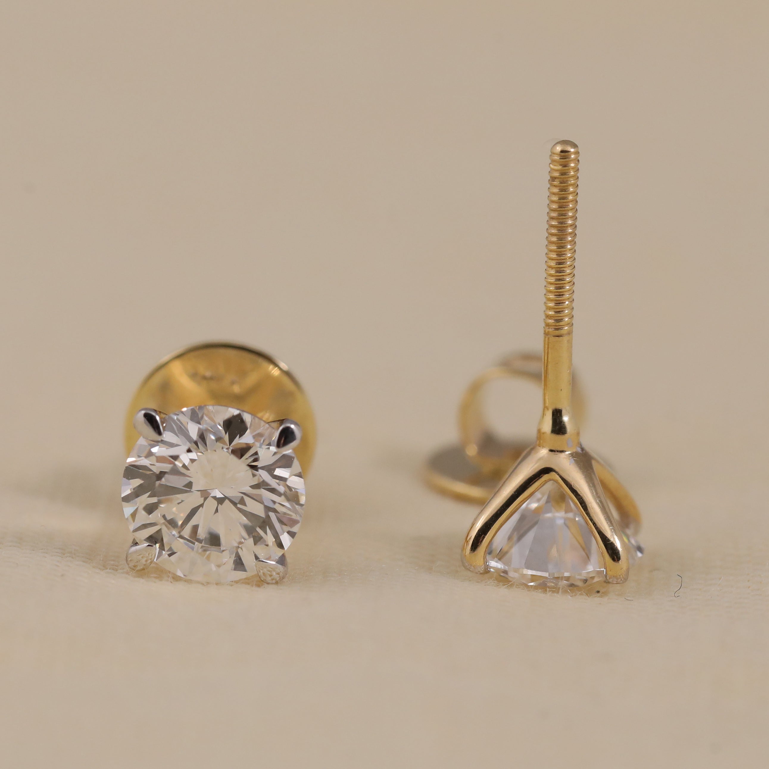 Radiant round lab diamond earrings designed for graduation or milestone celebrations