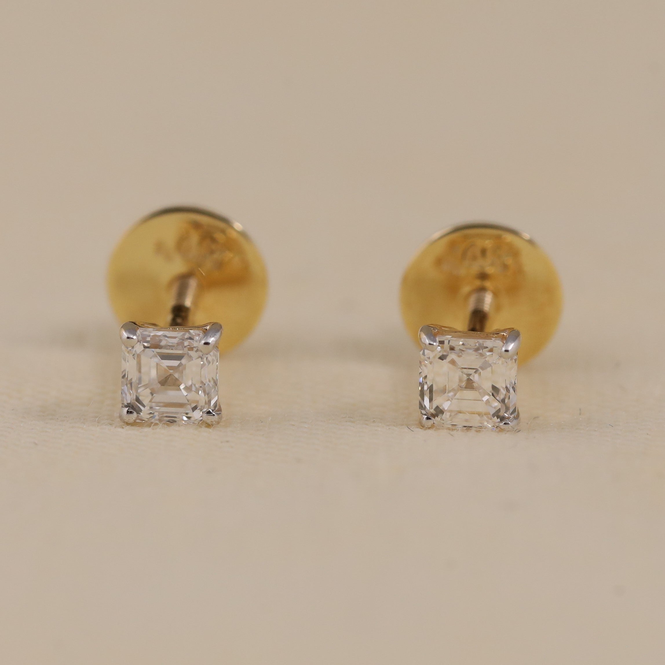 Asscher-cut lab-grown diamond stud earrings perfect for birthday or anniversary gifting