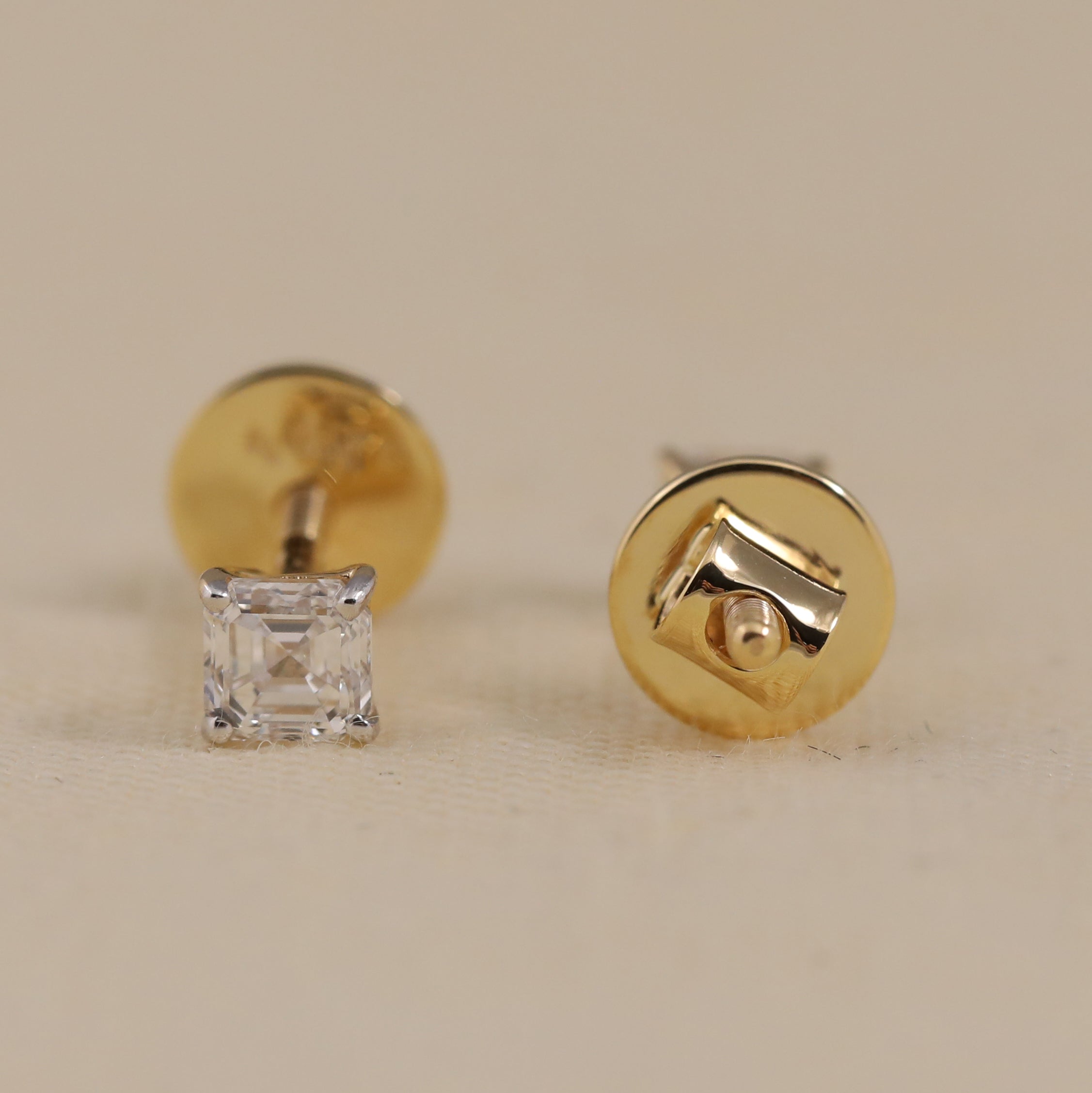 Elegant Asscher-cut diamond studs ideal for daily wear and special occasions