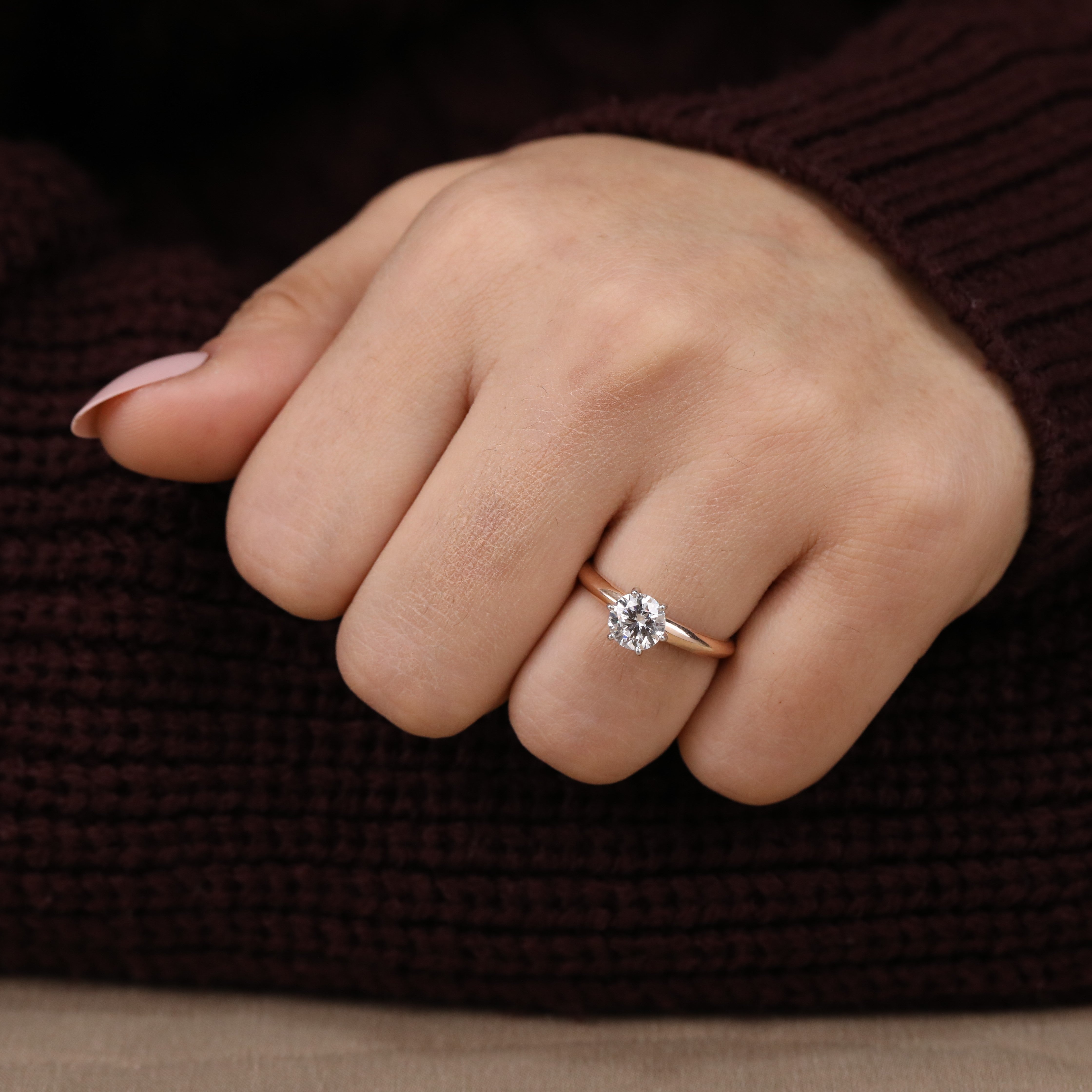 Modern round lab grown diamond solitaire offering elegant simplicity and shine
