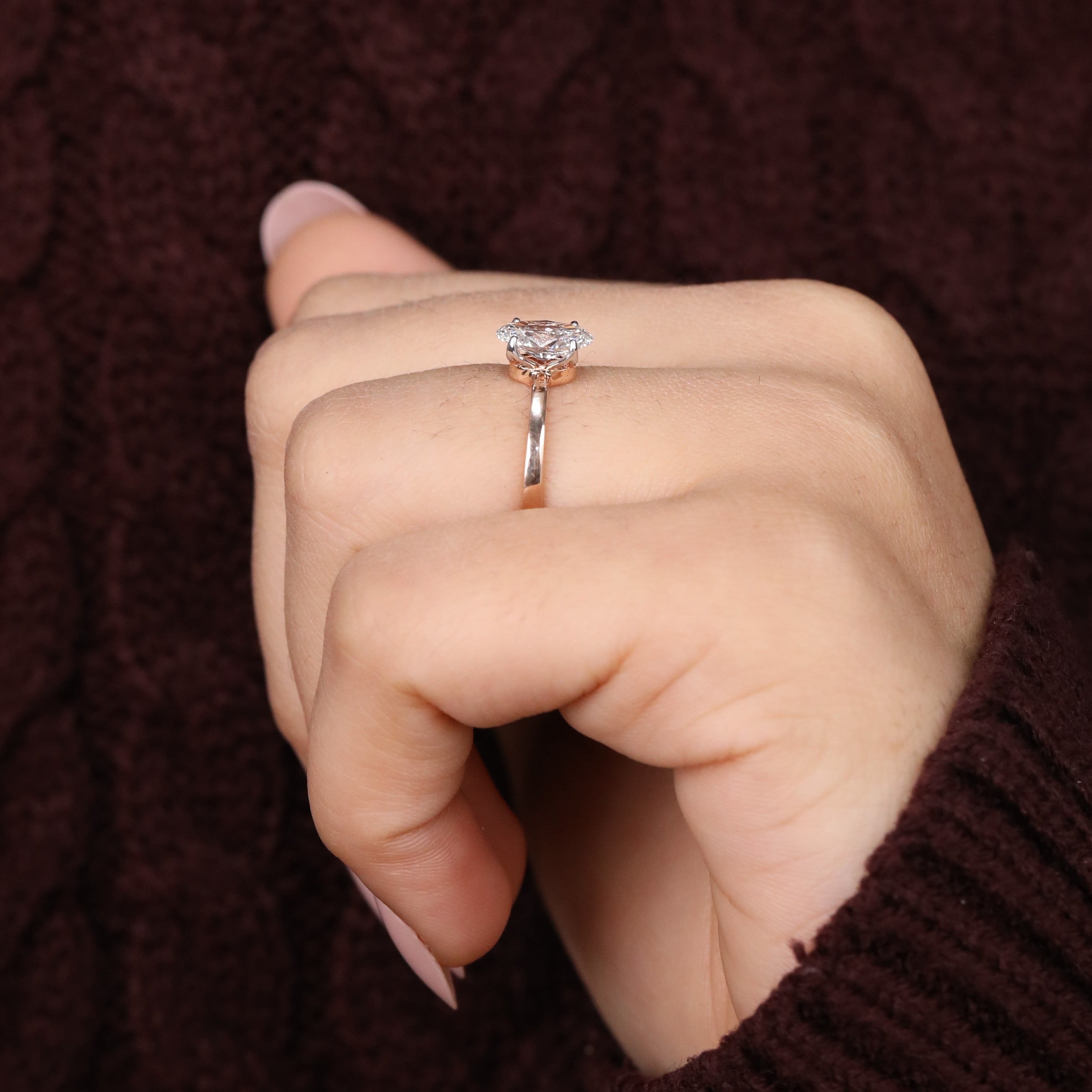 Modern oval lab grown diamond ring offering elegant simplicity and shine