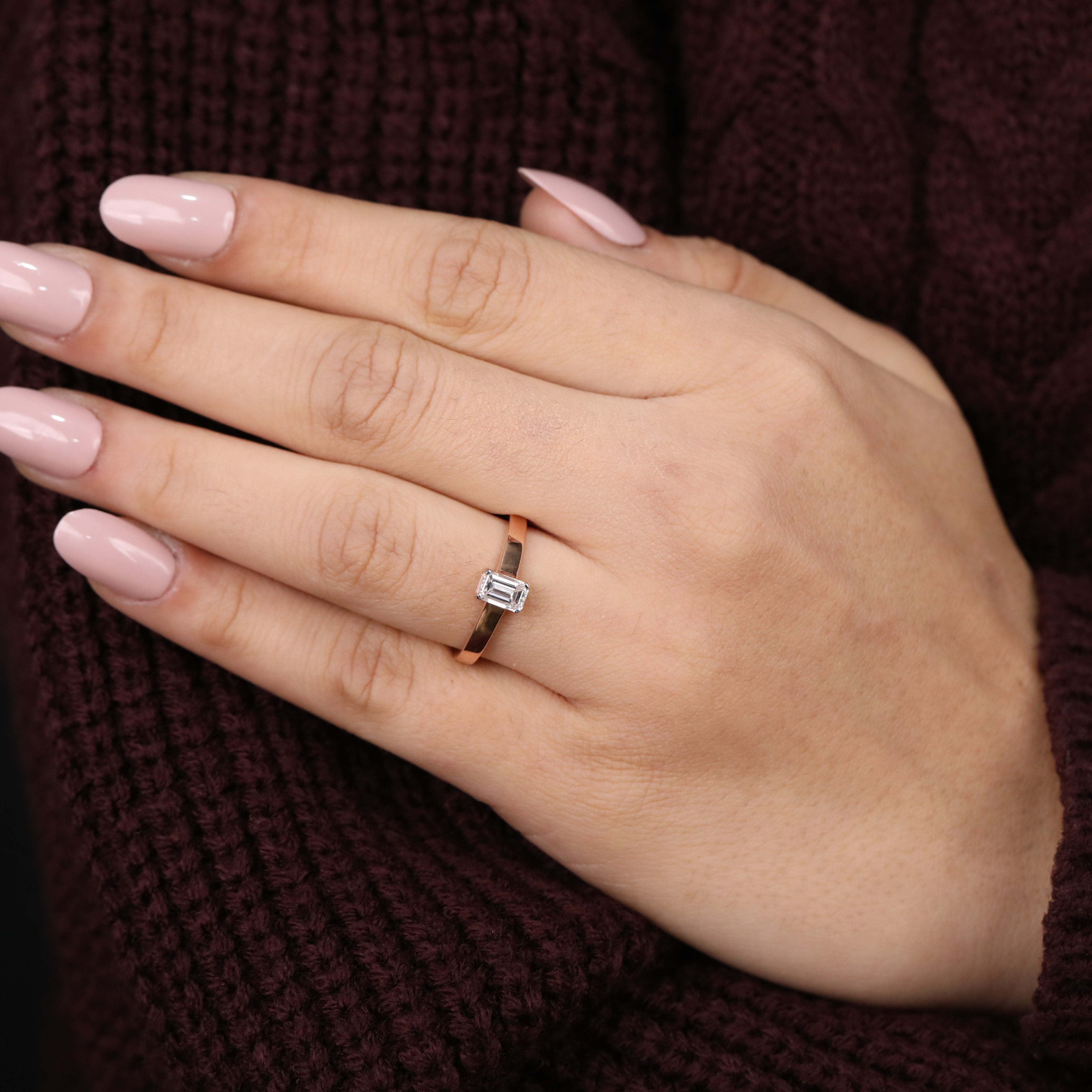 Timeless emerald-cut lab-grown diamond ring perfect for proposals or anniversaries