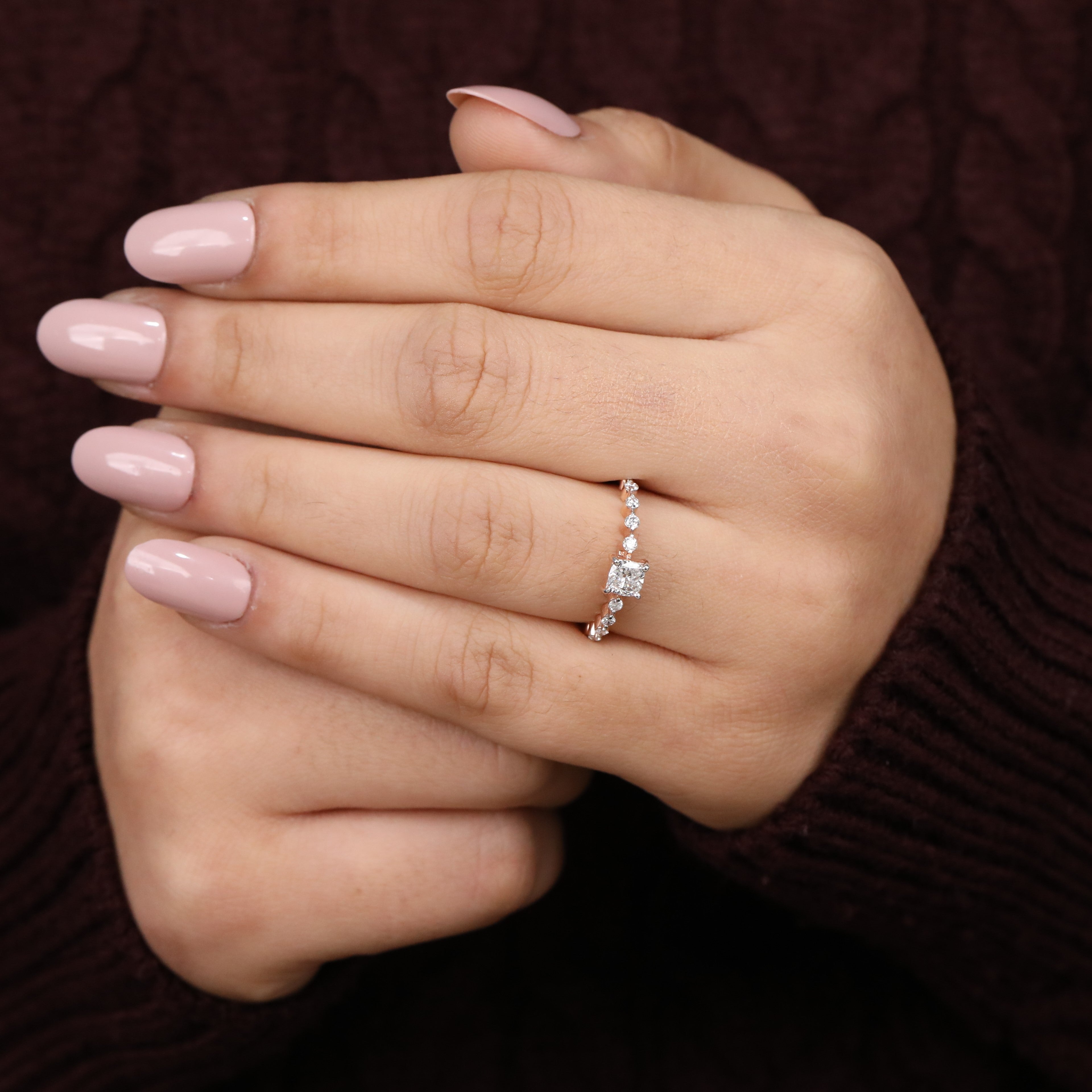 Timeless cushion cut lab grown diamond engagement ring perfect for unforgettable moments