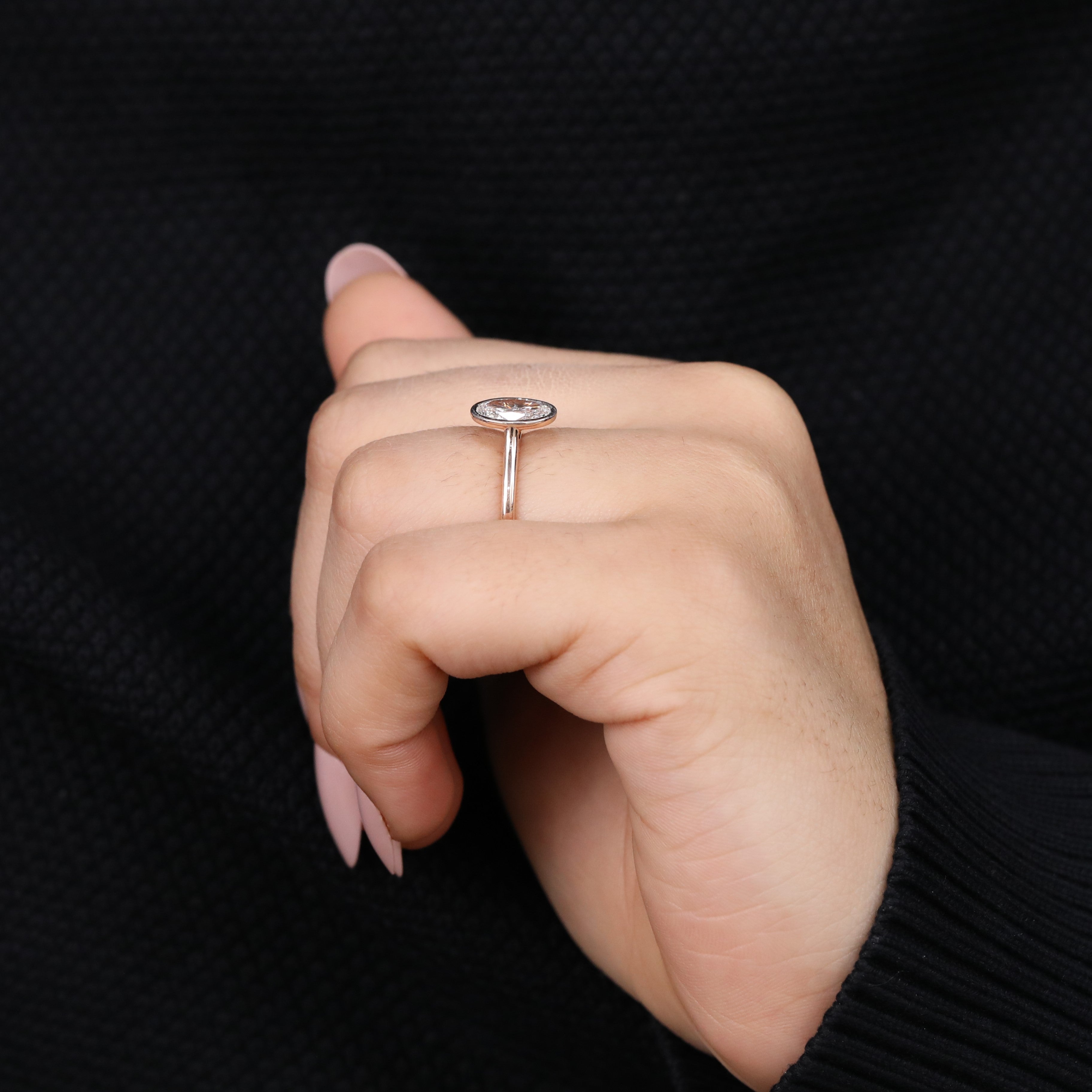 Classic oval lab grown diamond ring designed for engagements and anniversaries
