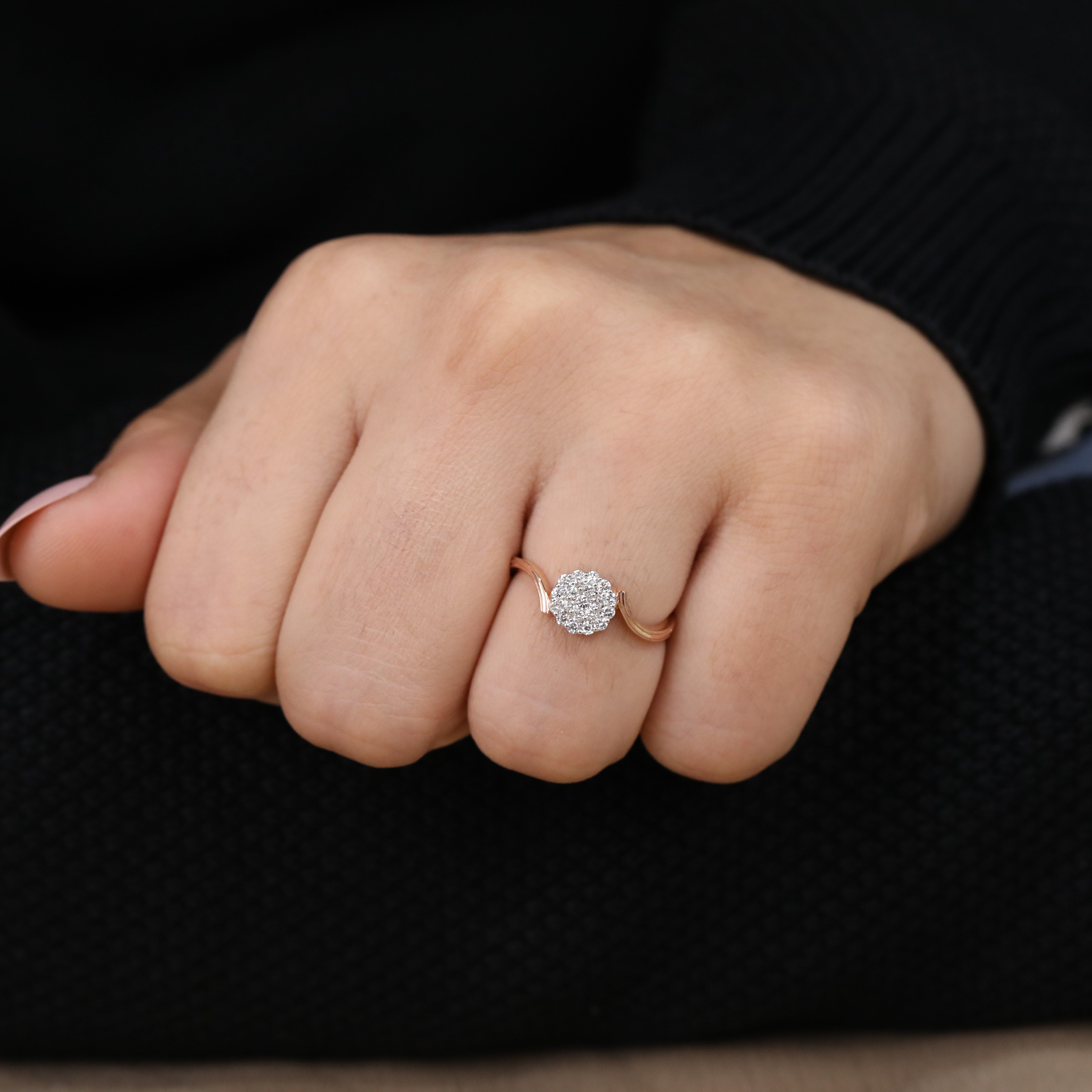 Timeless lab grown diamond cluster ring perfect for birthdays, promises, or gifting
