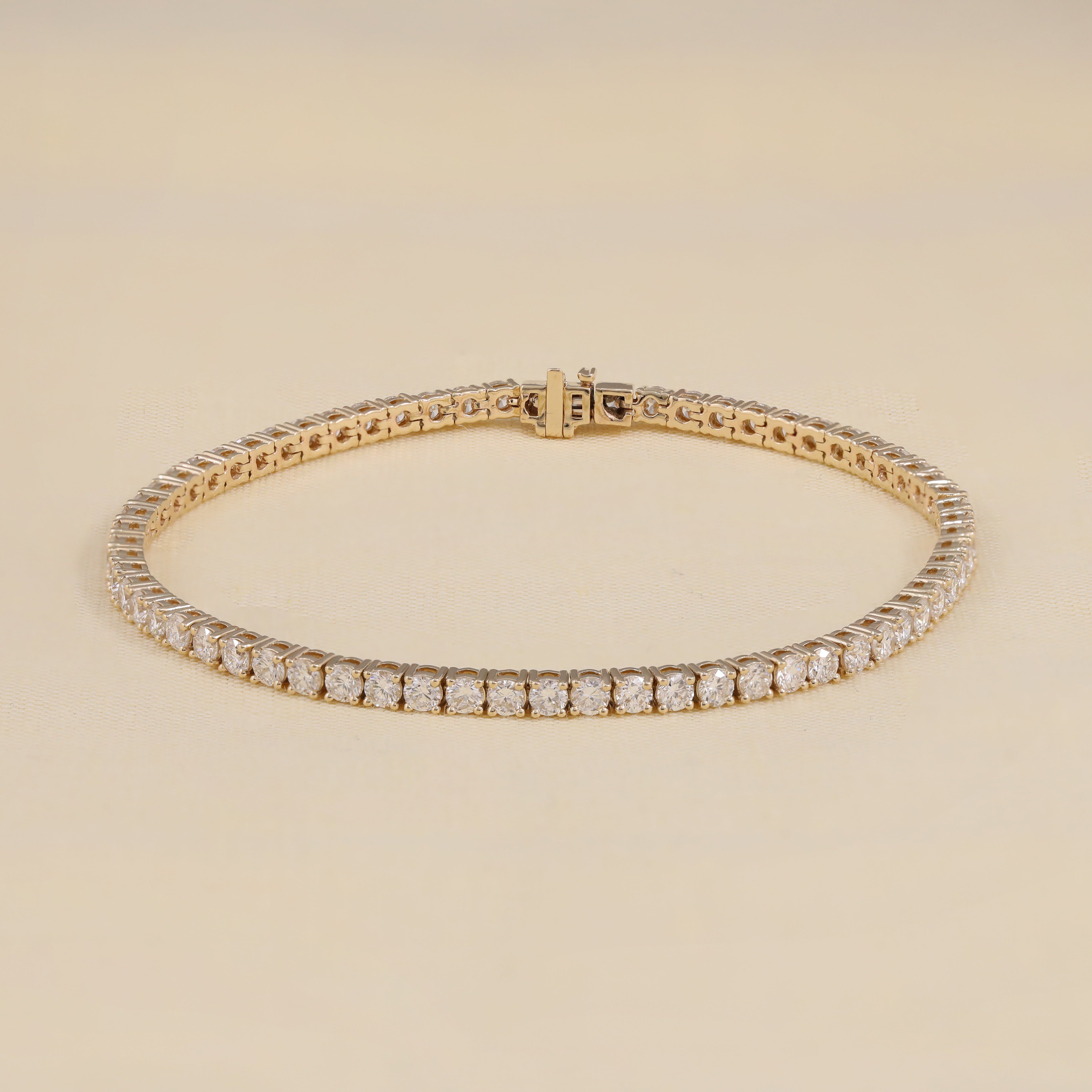 Round cut lab diamond tennis bracelet ideal for anniversary gifts