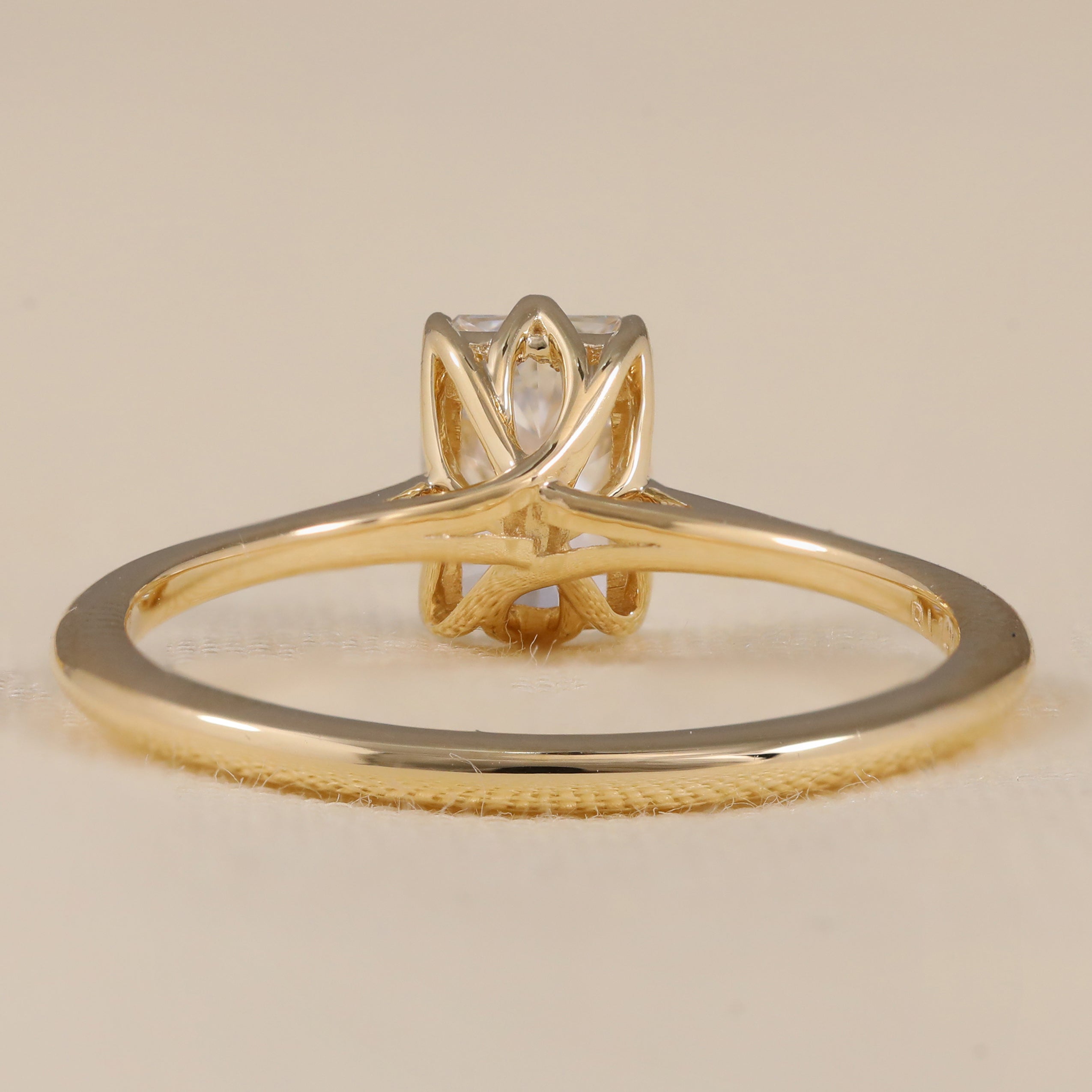 6 Prong Radiant Lab Diamond Solitaire Engagement Ring