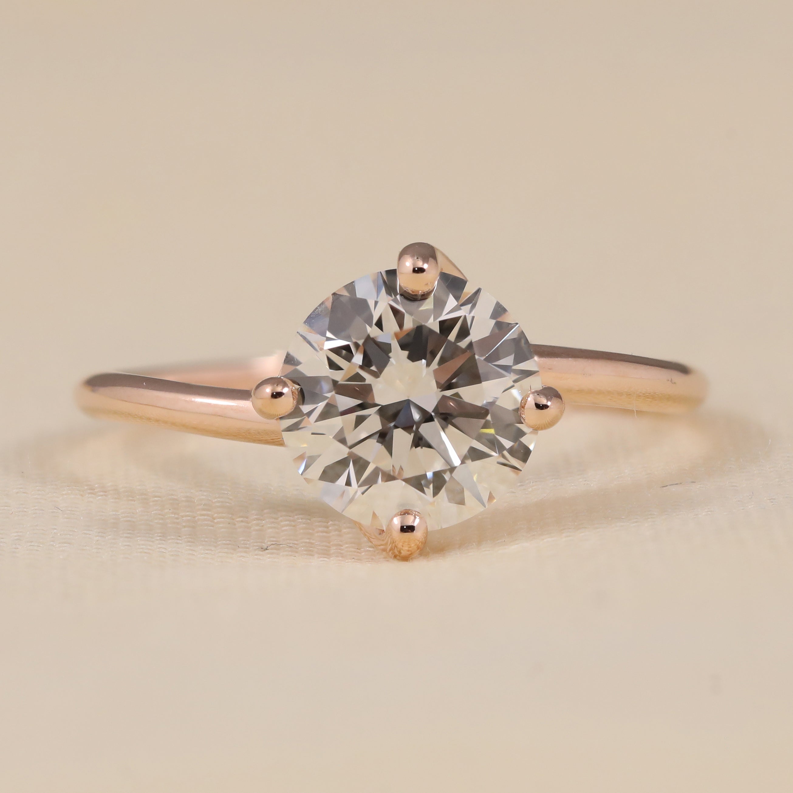 Lab grown diamond solitaire ring for engagement proposal