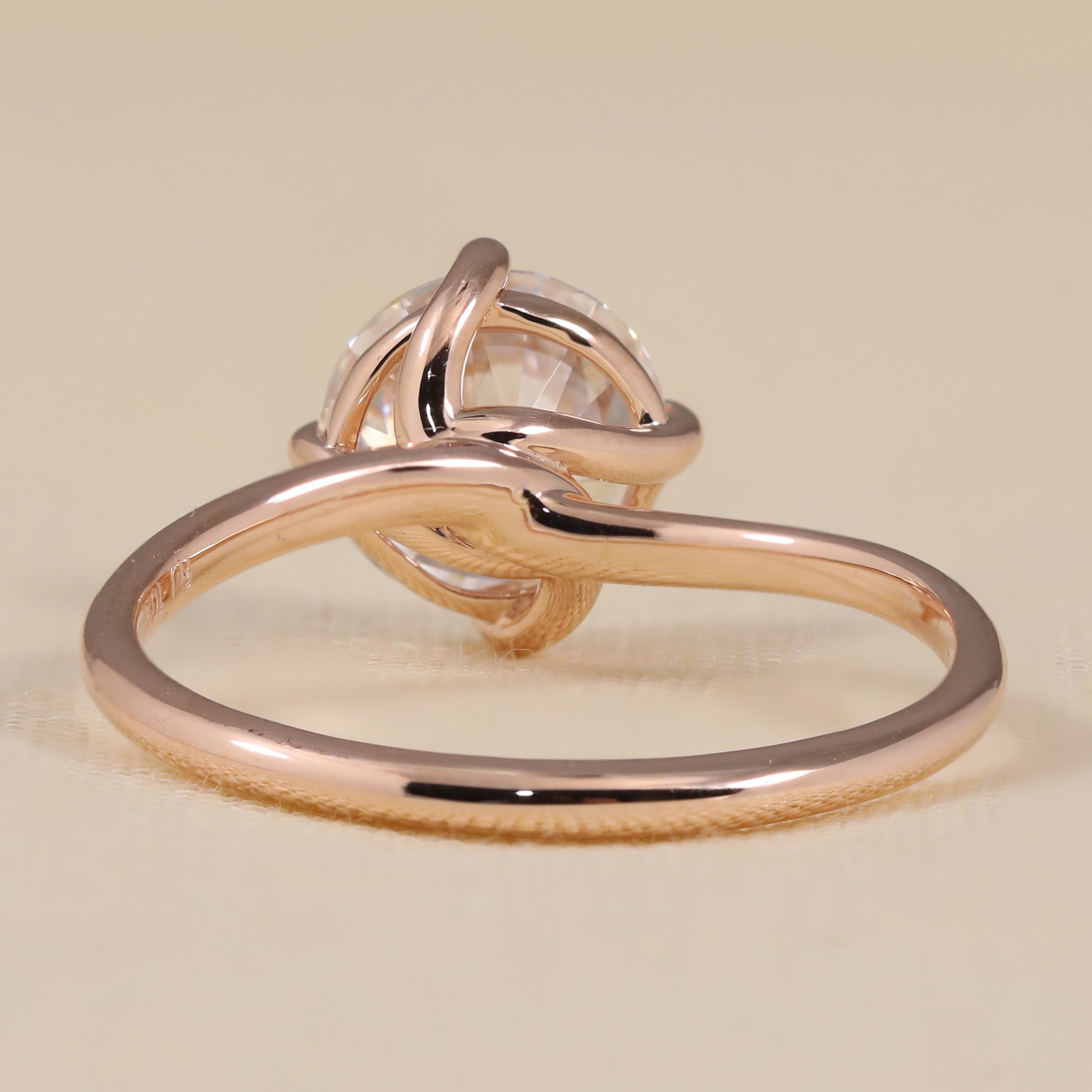 Romantic proposal choice featuring lab created diamond ring