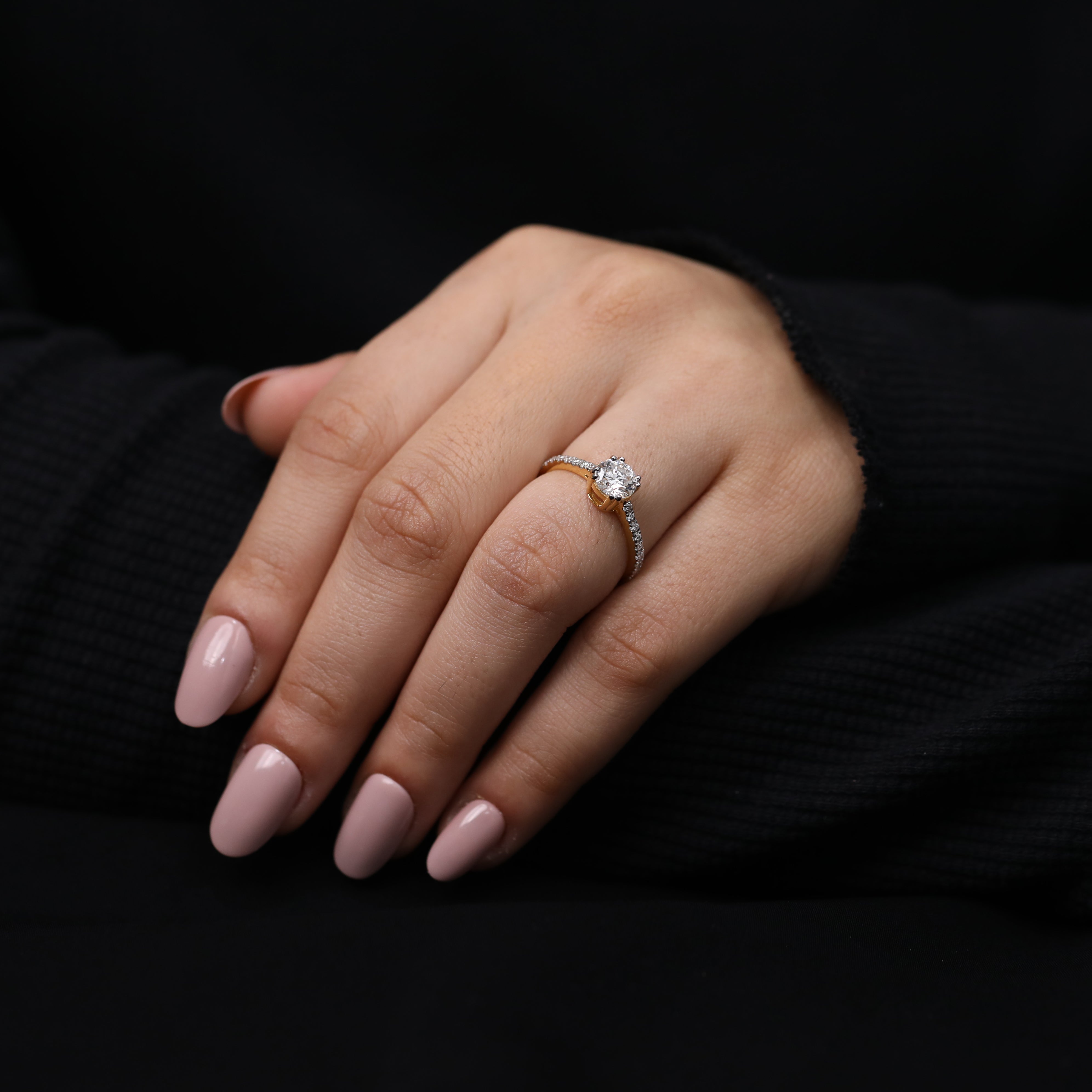 Birthday surprise ring crafted with lab grown diamond solitaire