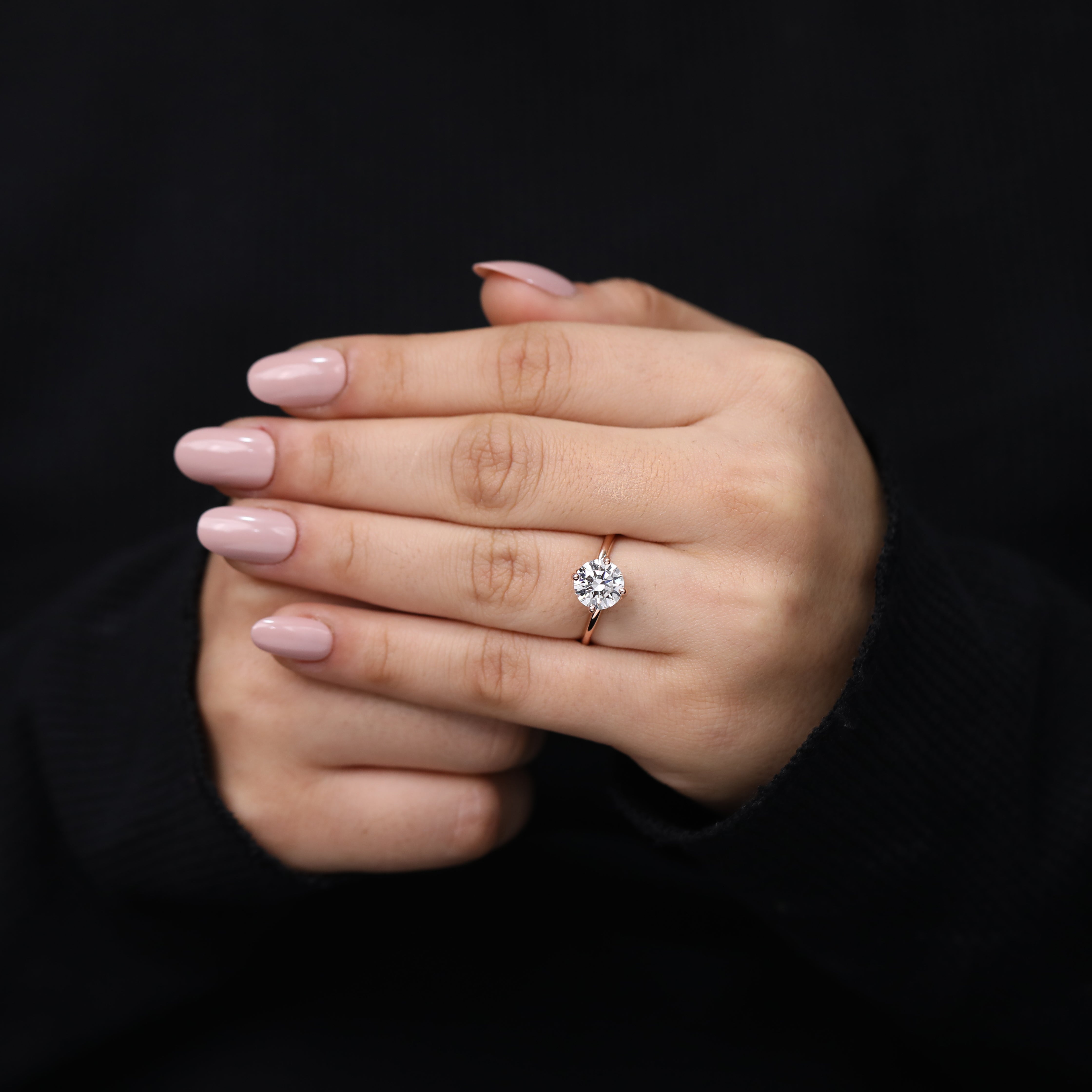 Surprise her with lab created diamond solitaire ring