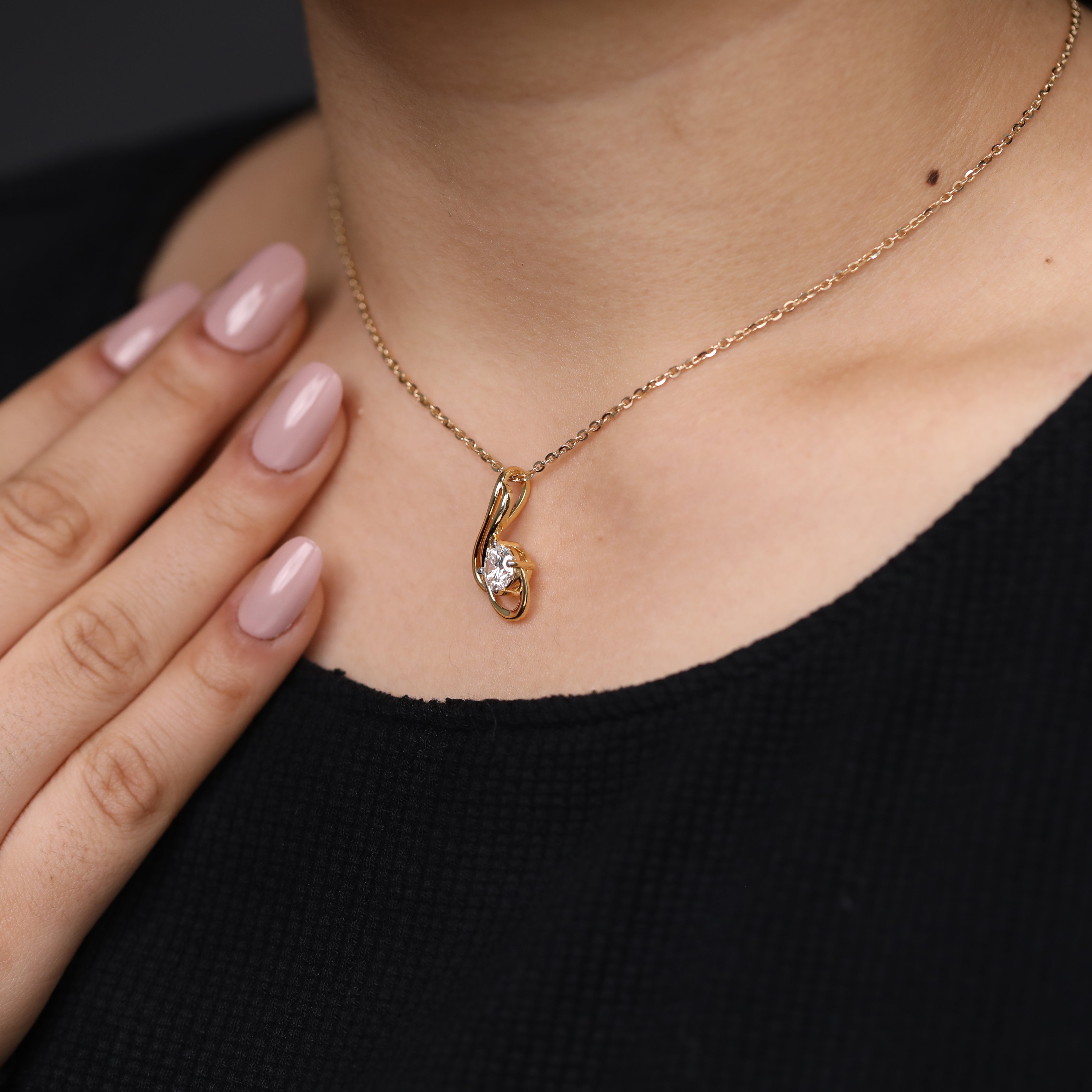 Timeless graduation necklace featuring round lab created diamond