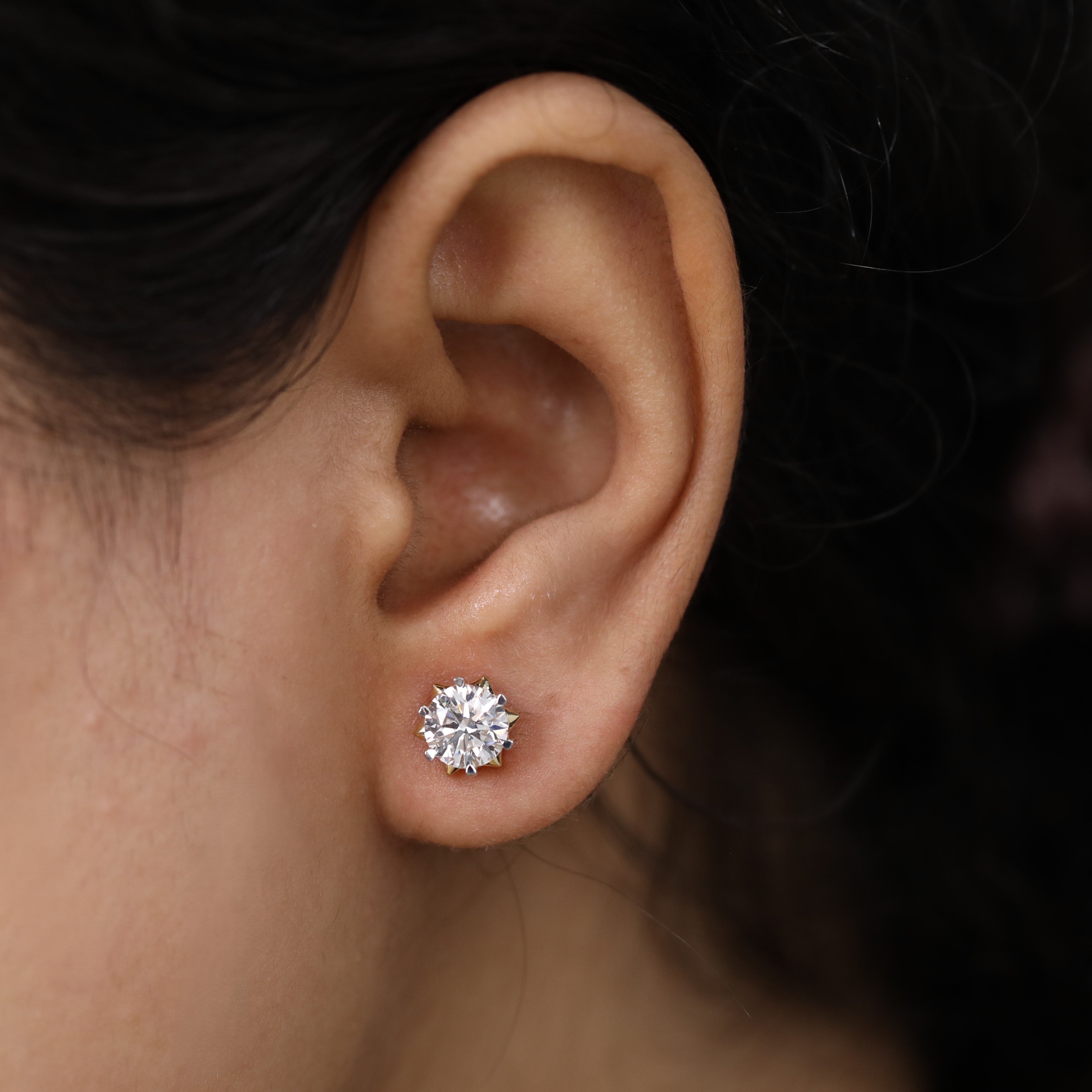 Classic Round Lab Grown Diamond Stud Earrings