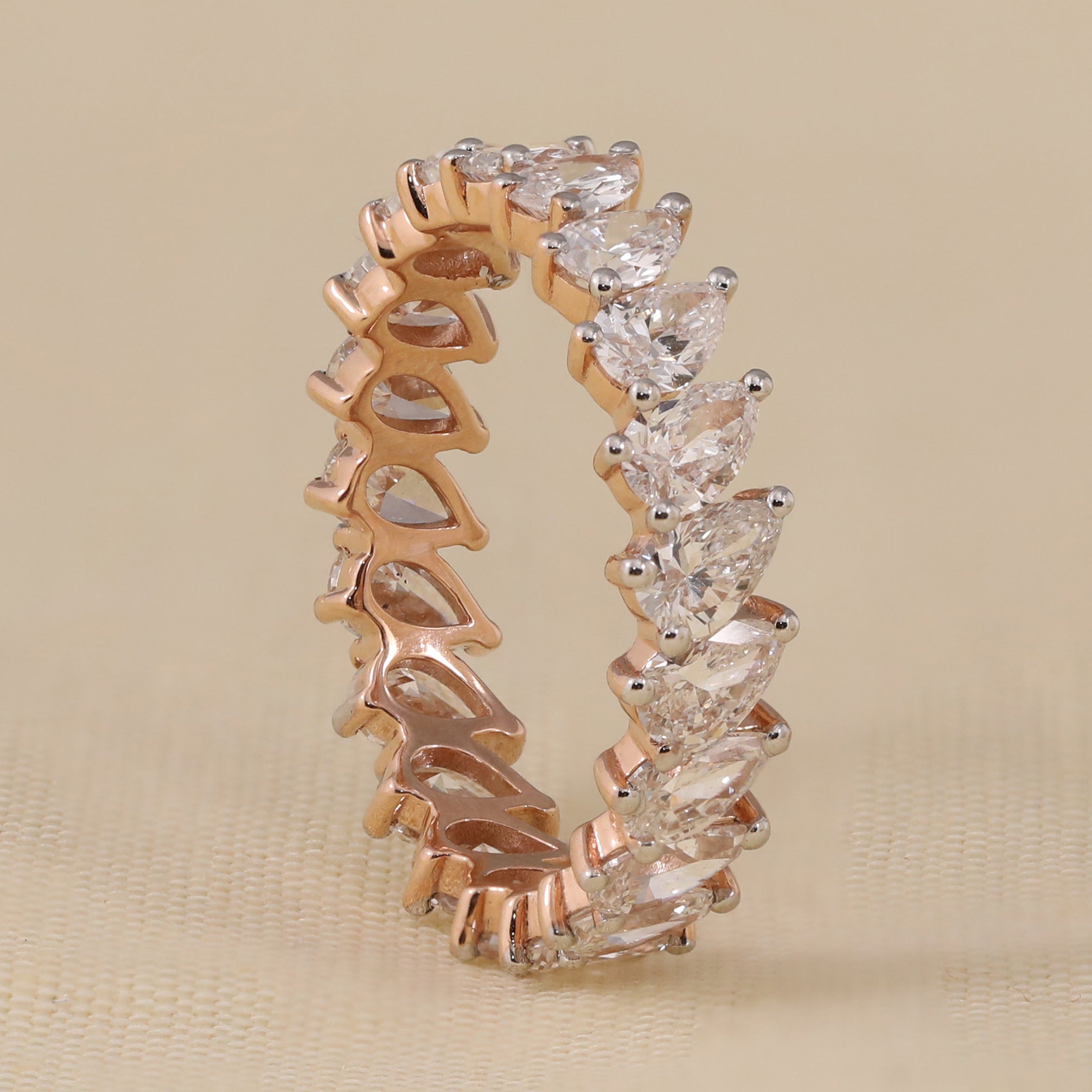 Full eternity pear lab grown diamond band commitment