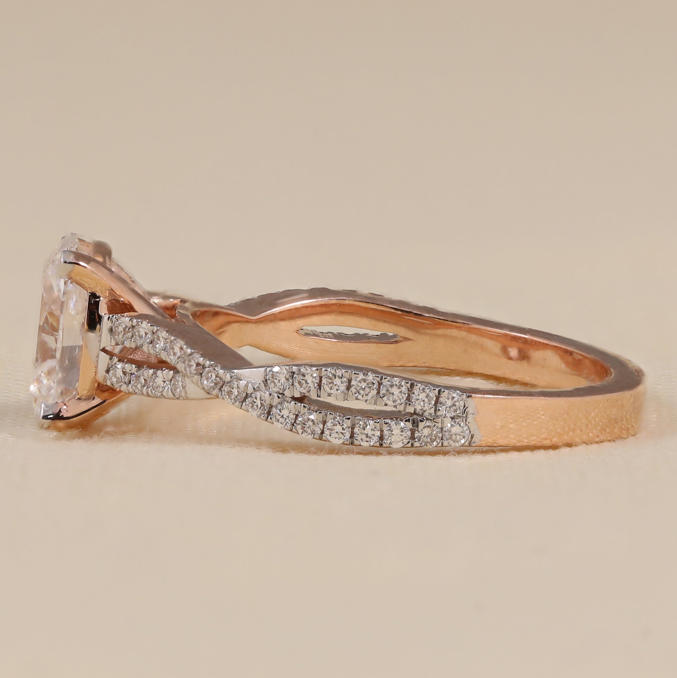 Luxury promise ring showcasing oval lab created diamond