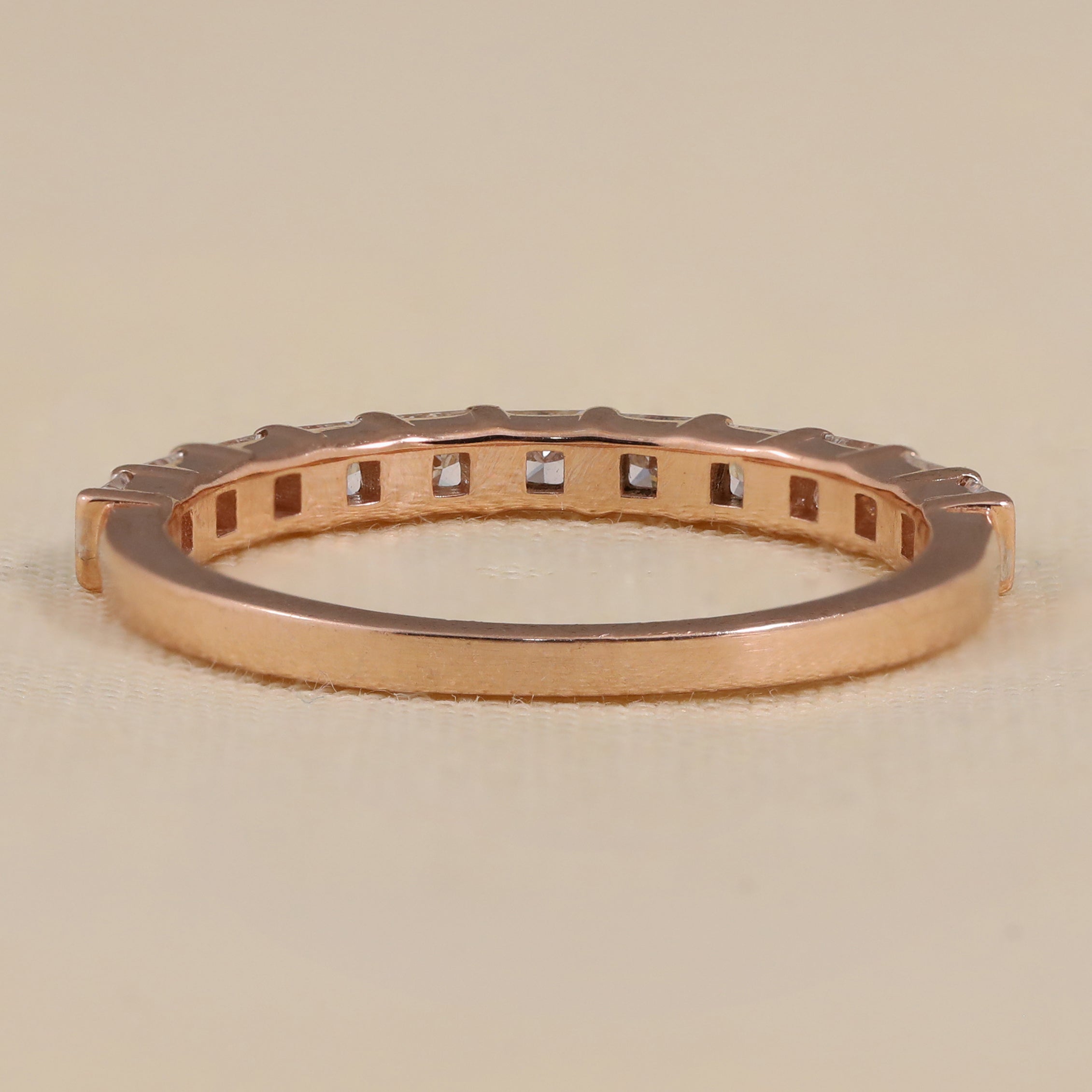 Channel Set Princess Cut Lab Diamond Eternity Wedding Band