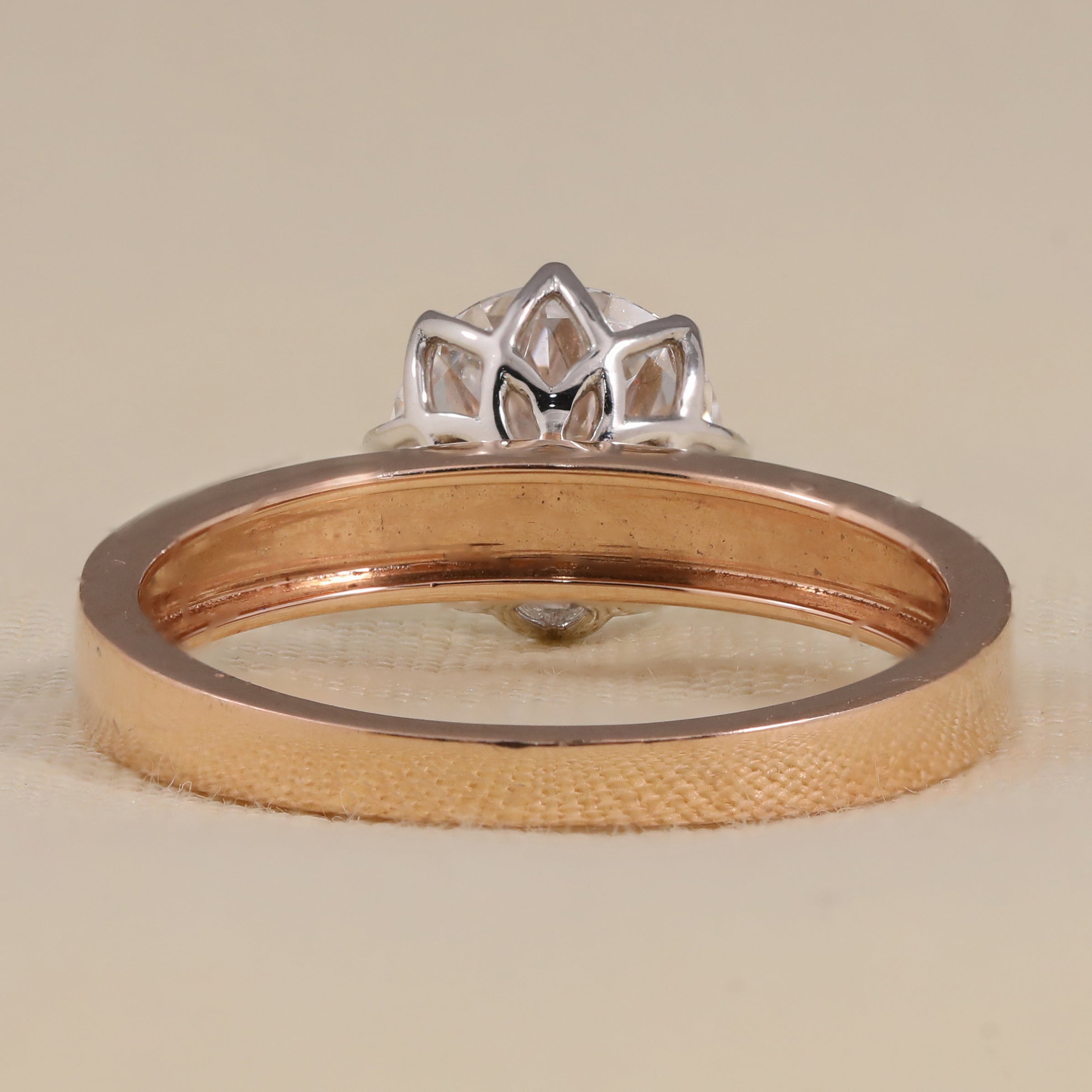 Minimal solitaire engagement ring showcasing round lab grown diamond