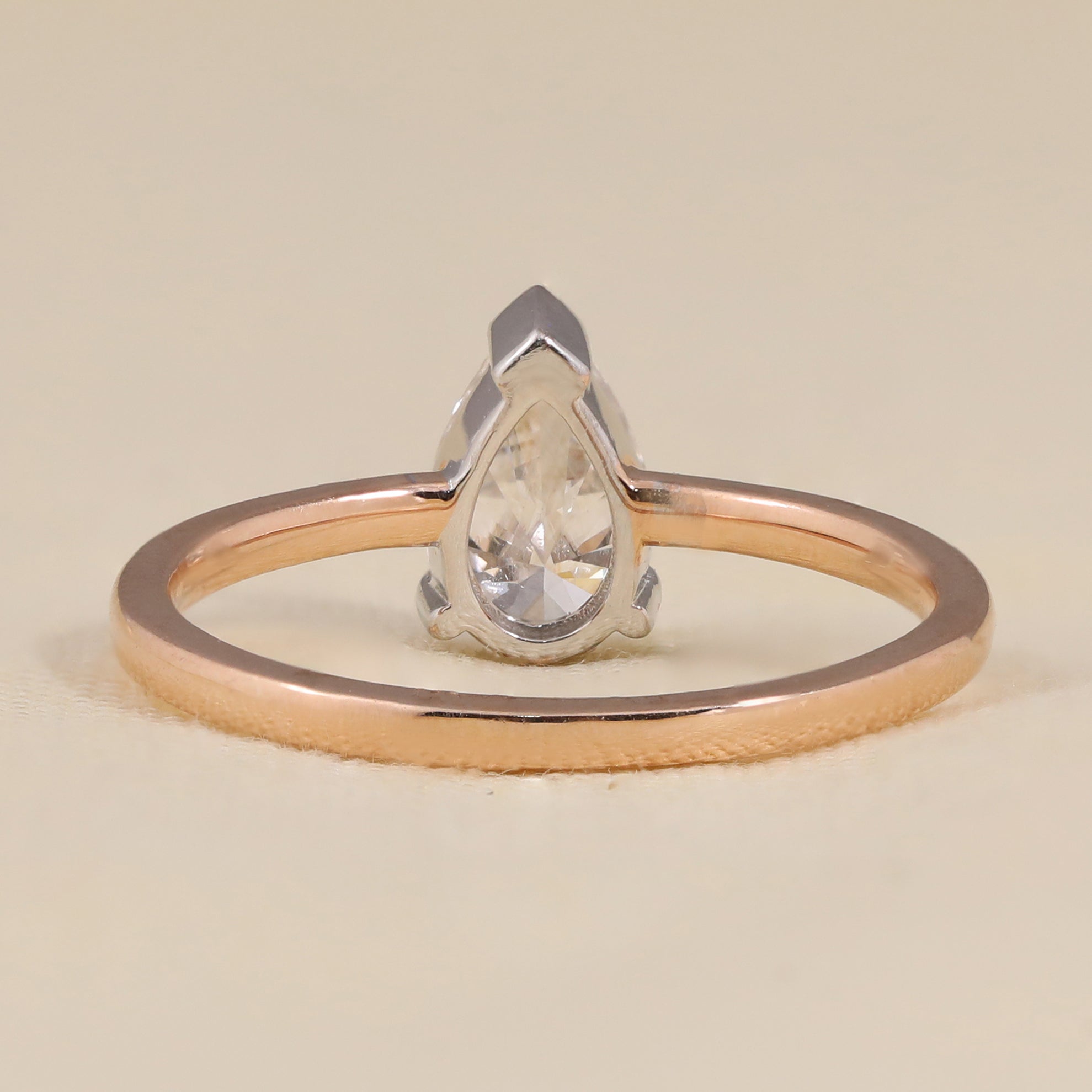 Pear Cut Lab Grown Diamond Solitaire Engagement Ring