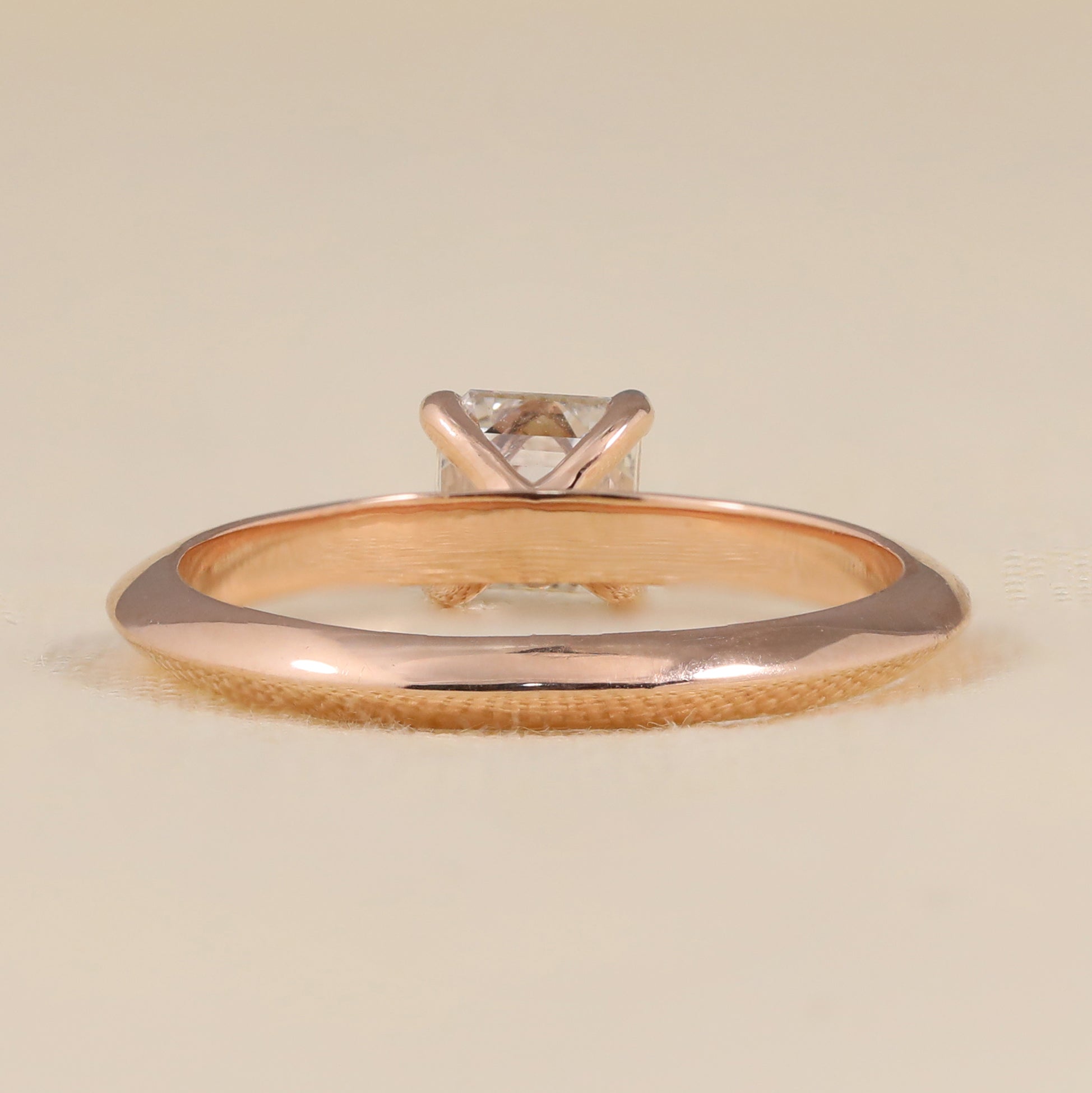 Asscher Cut Lab Diamond Solitaire Engagement Ring