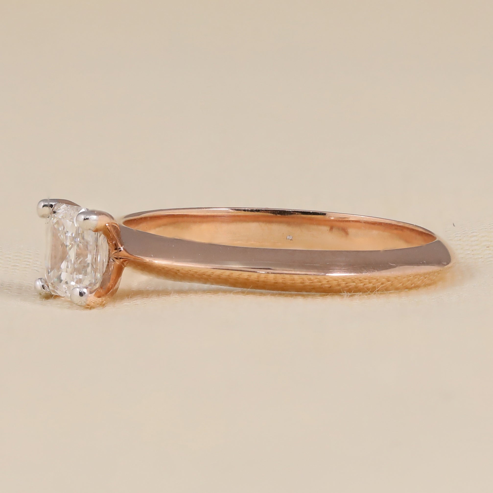 Elegant bridal ring showcasing asscher lab grown diamond