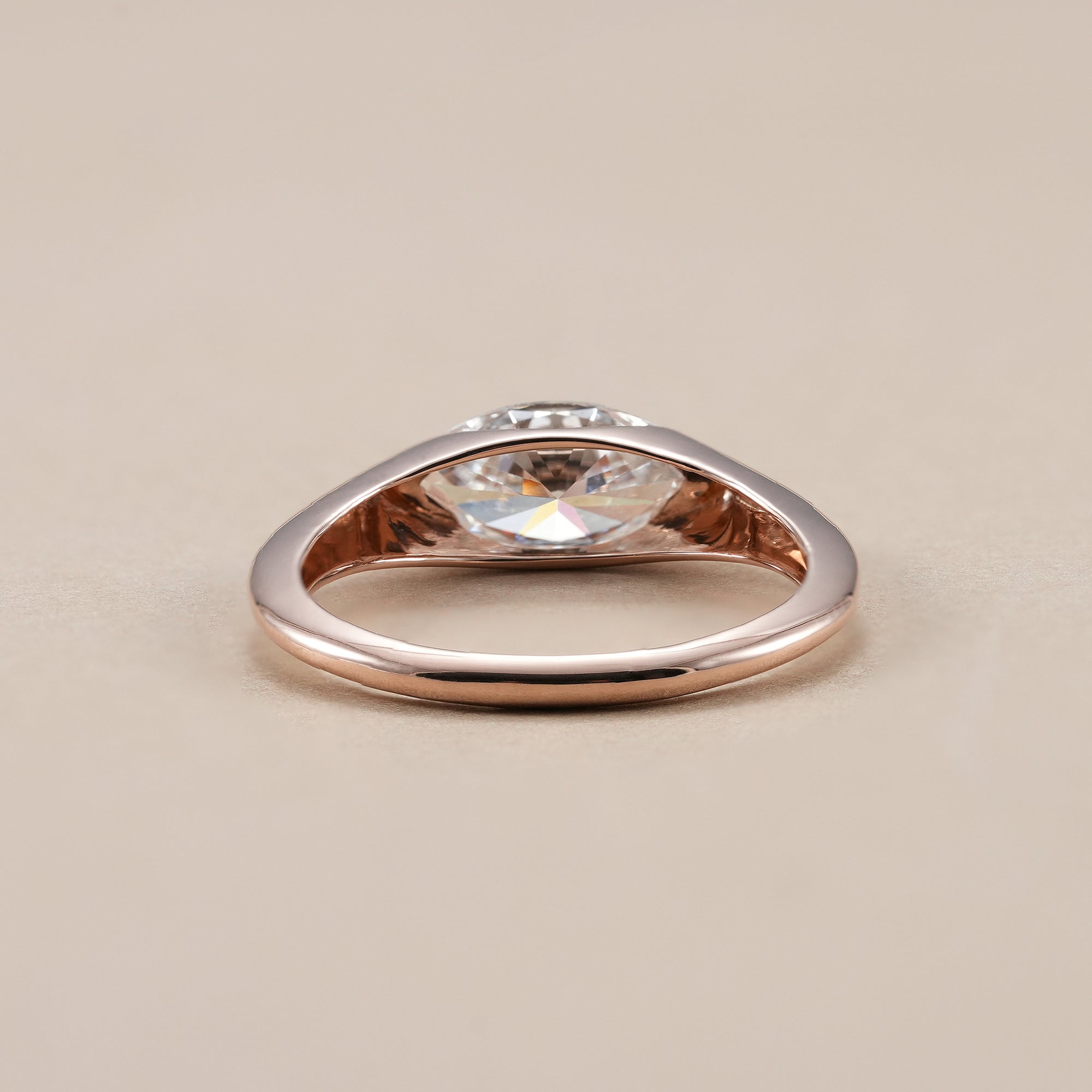 IGI certified marquise lab diamond bridal jewelry ring.