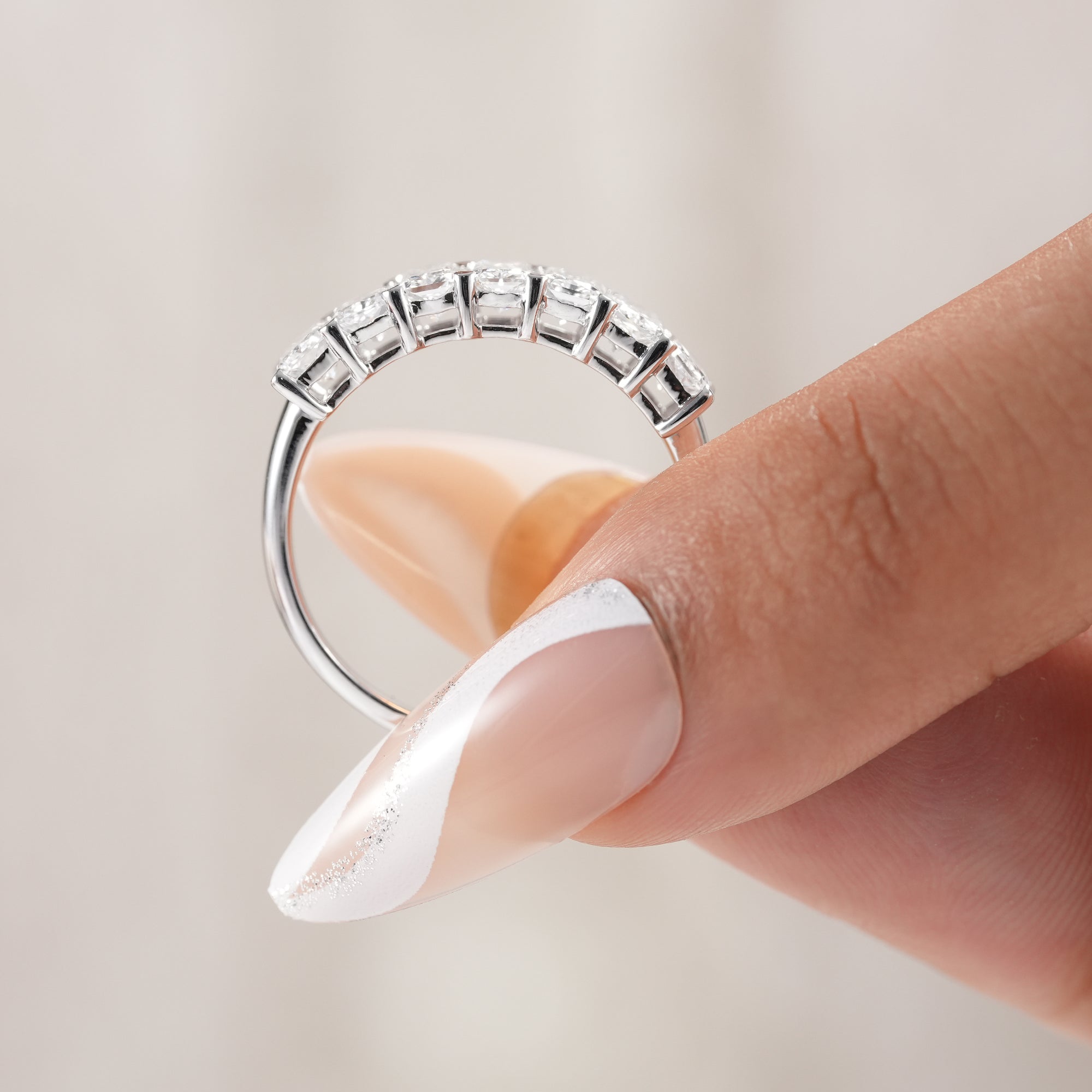 Stackable radiant diamond ring for everyday luxury.