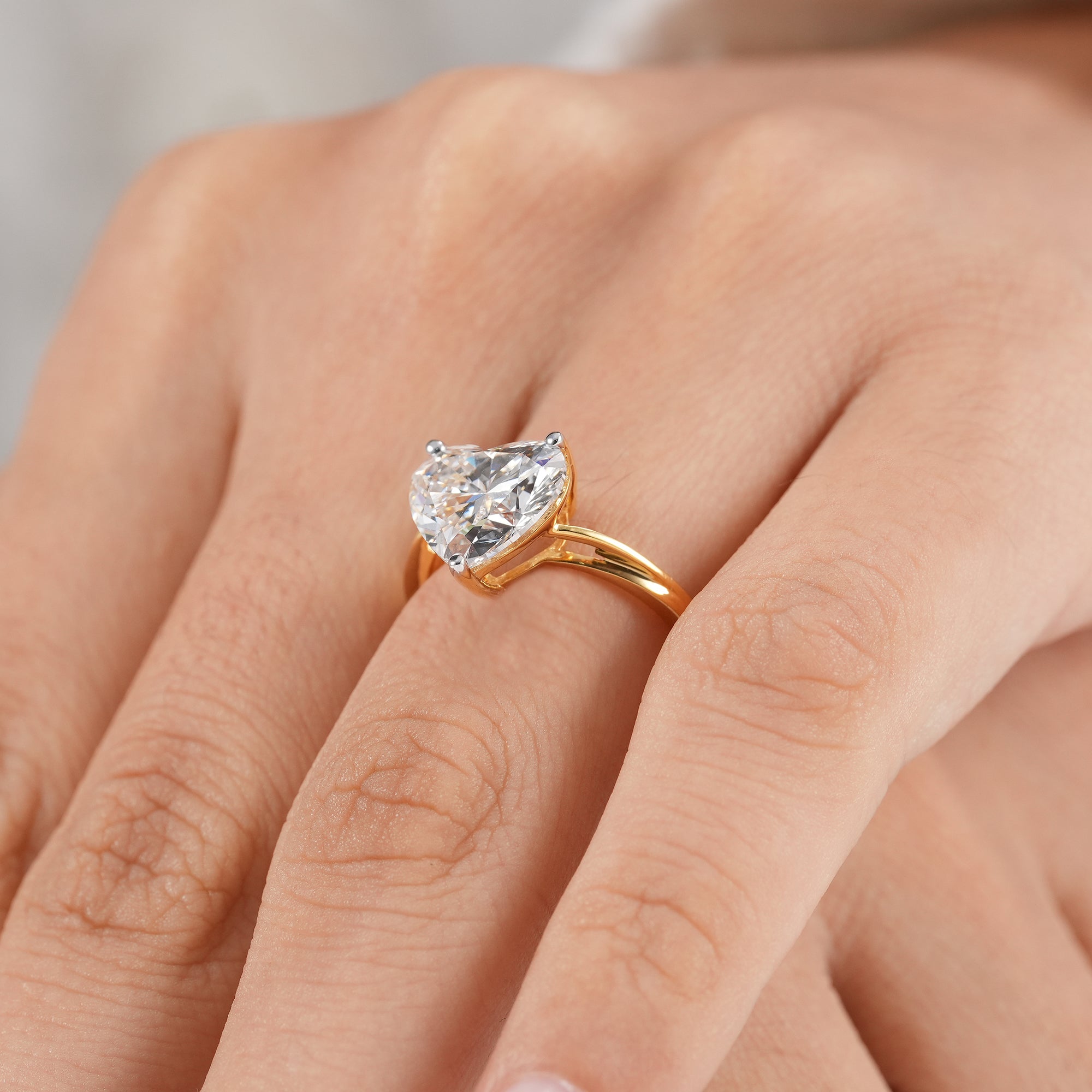 Wedding jewelry featuring heart shape lab grown diamond.