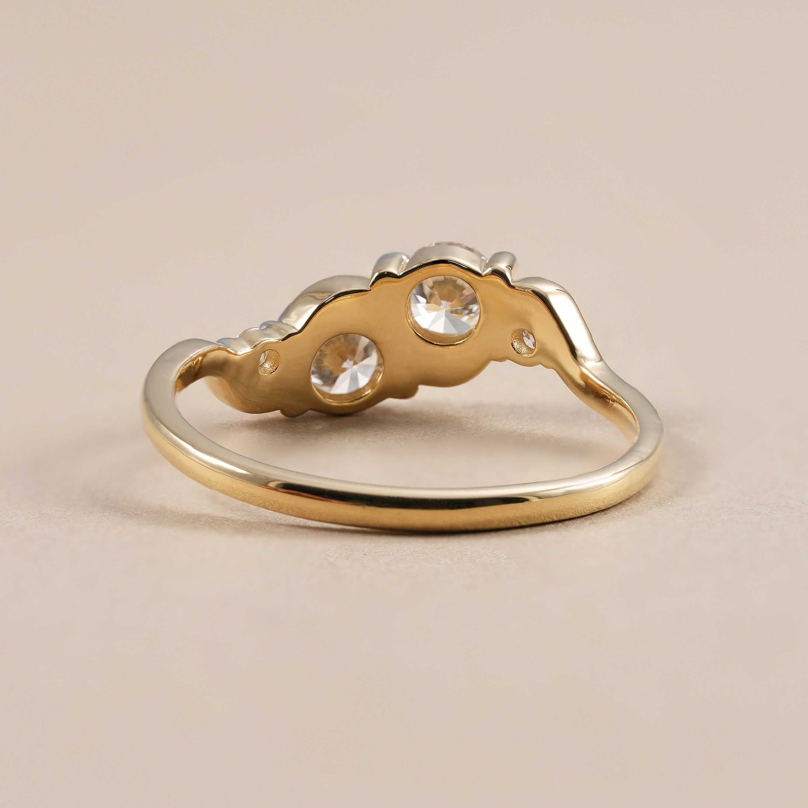 Lab grown diamond anniversary ring featuring round cut diamonds.