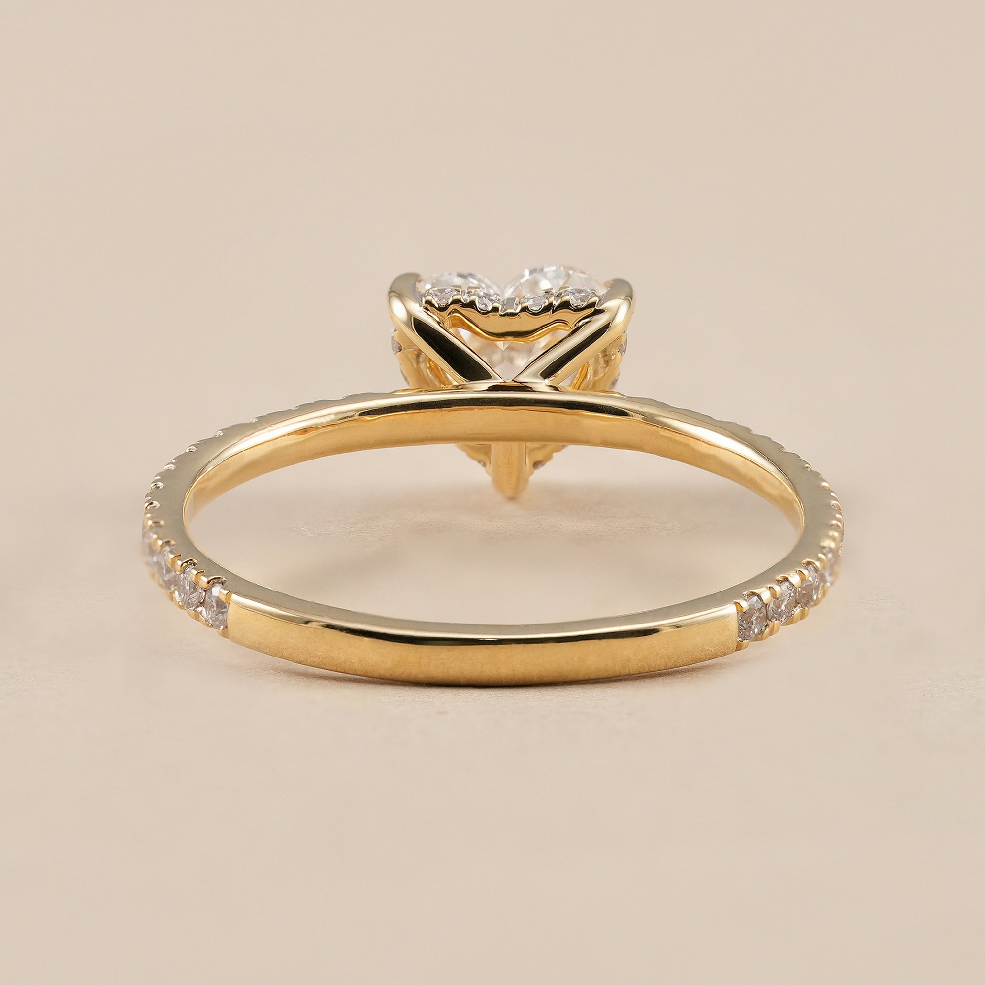 Women's heart cut diamond wedding ring