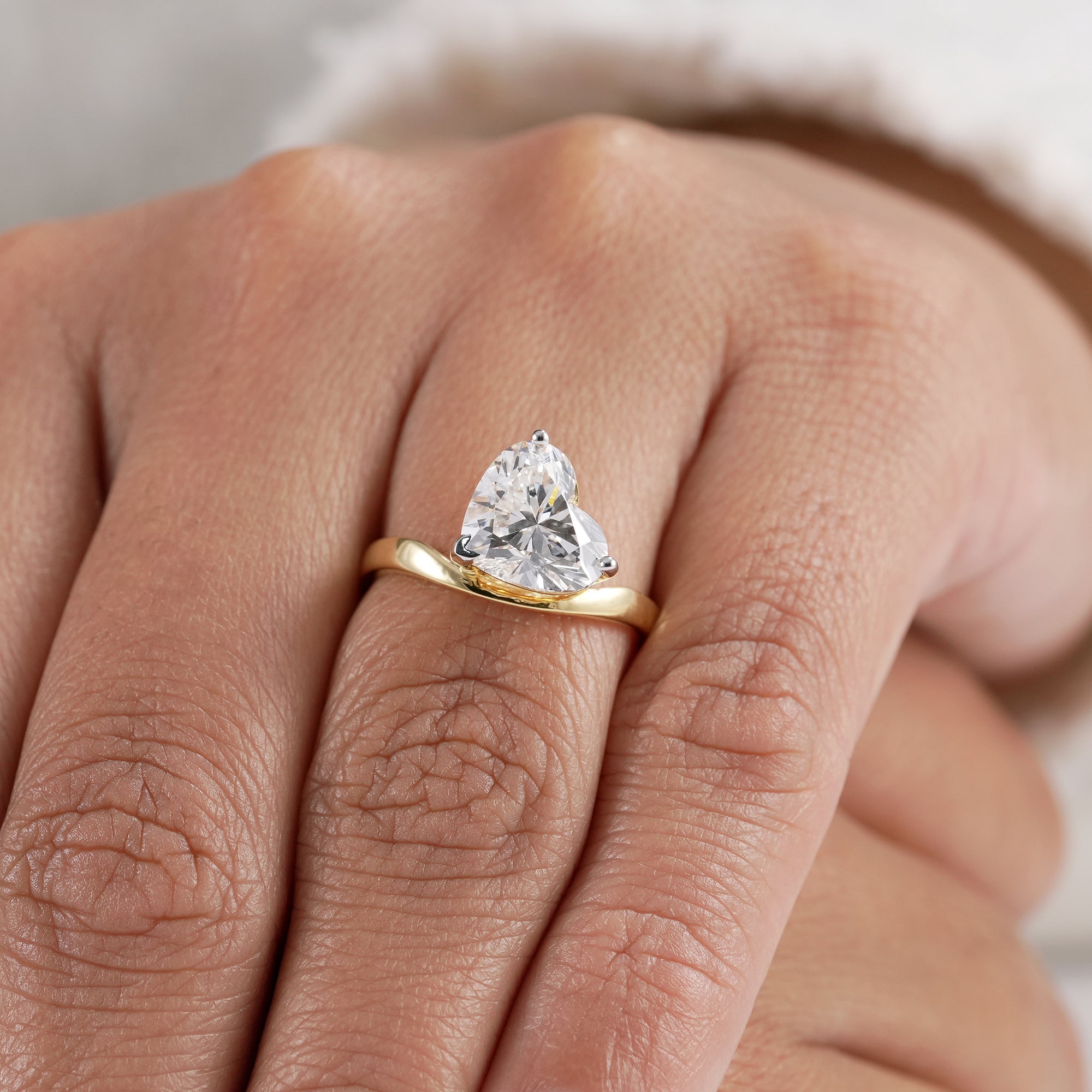 Handmade IGI certified heart diamond ring for women