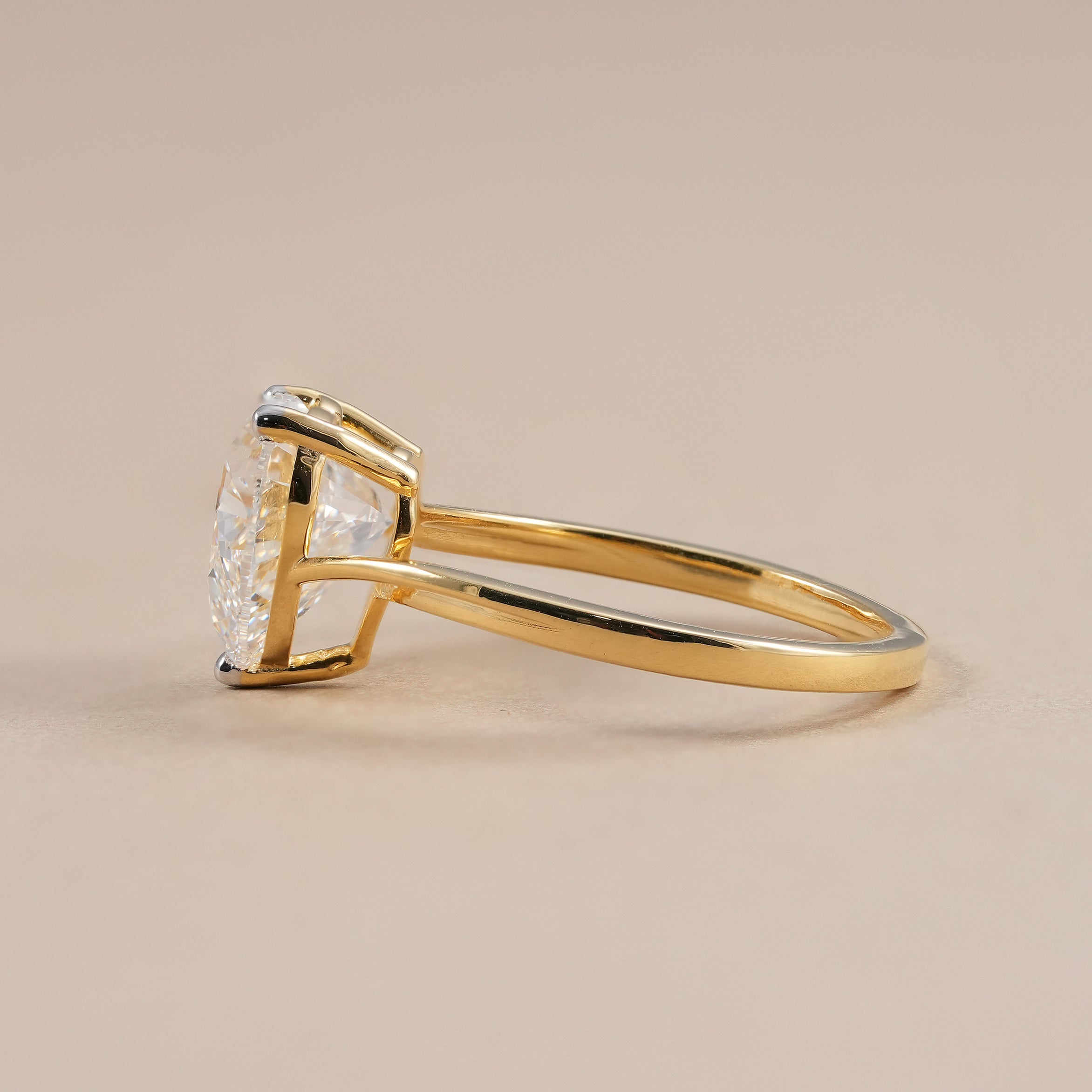 IGI certified heart diamond engagement ring for women.