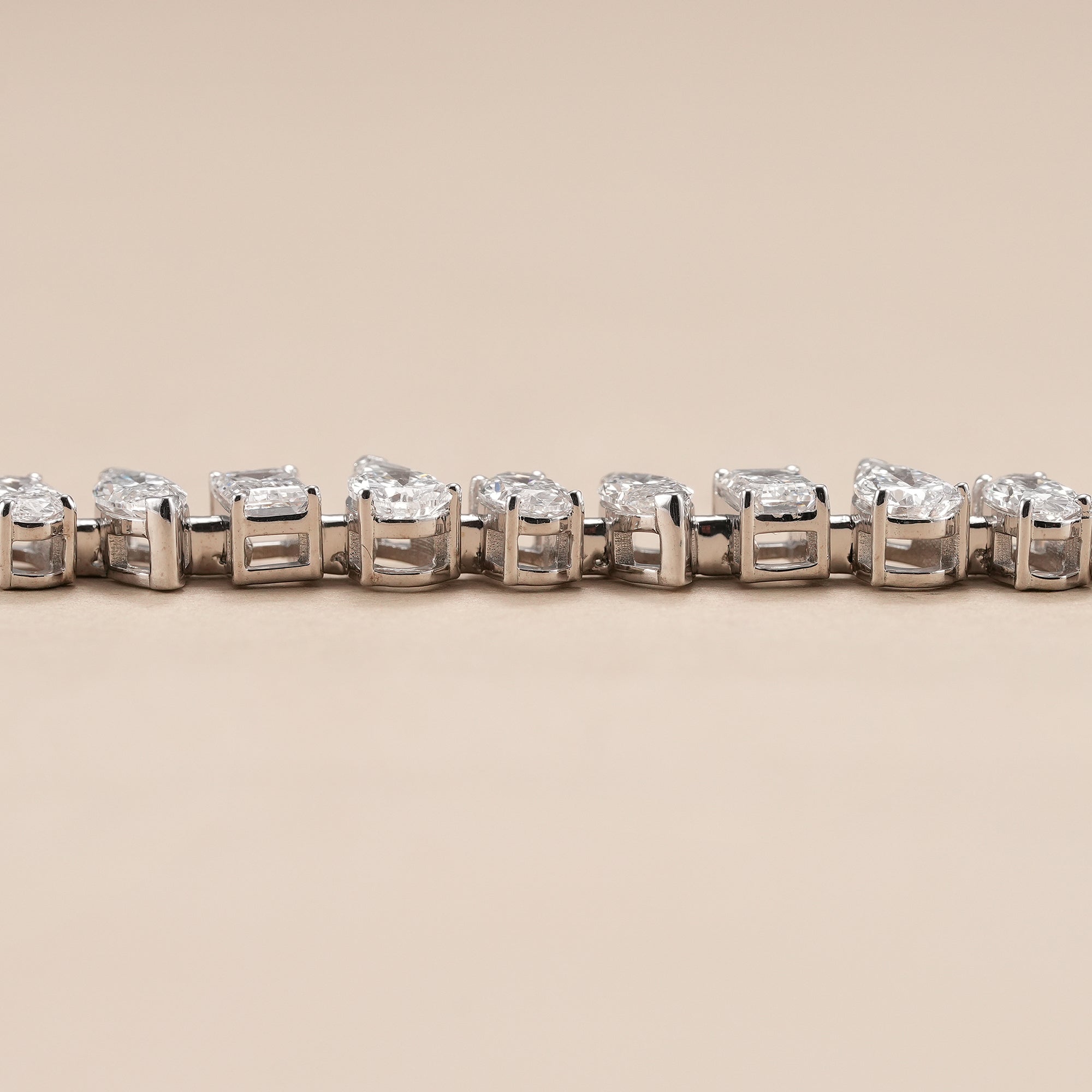 Elegant mixed cut diamond bracelet handcrafted with lab grown diamonds.