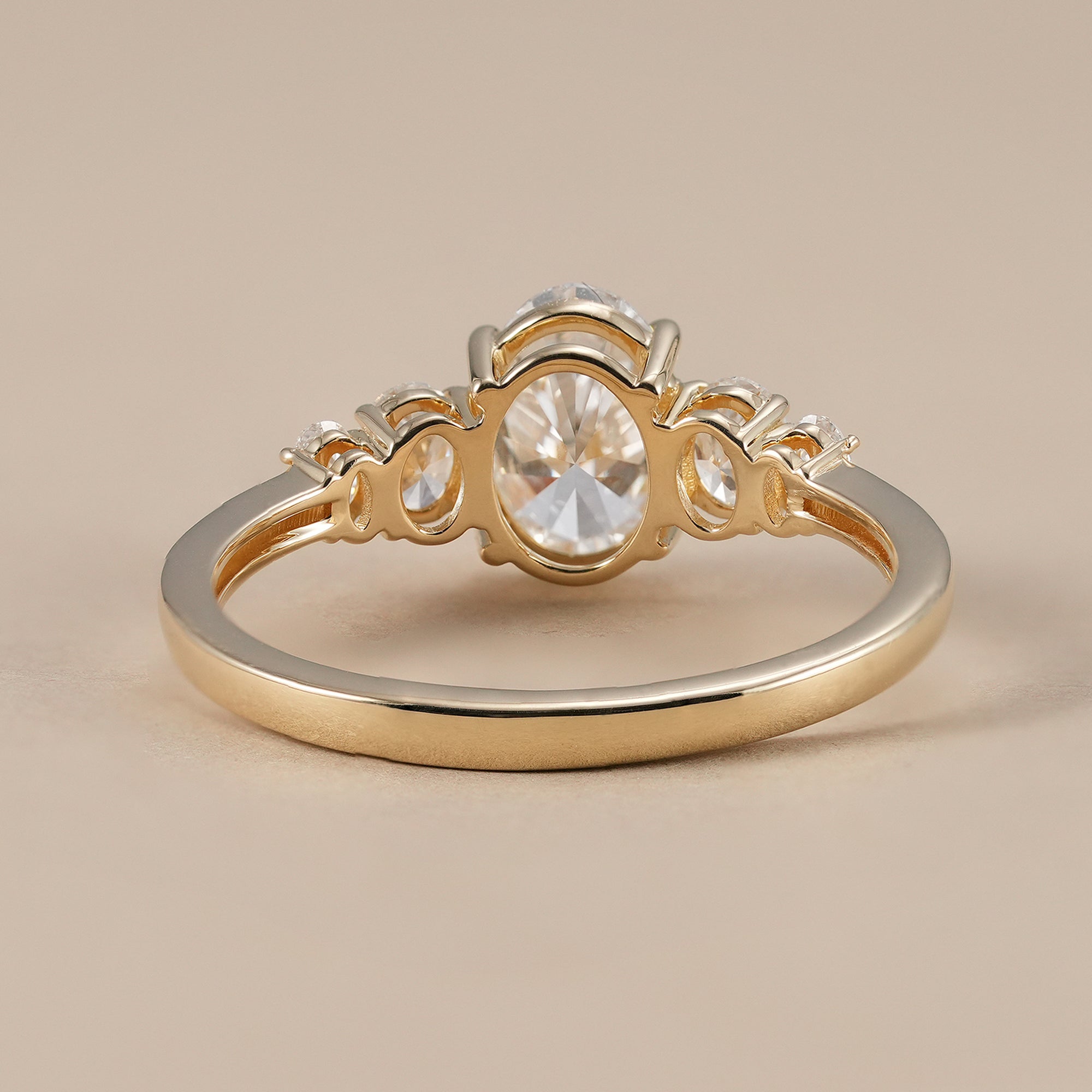 Oval cluster engagement ring with lab grown diamonds