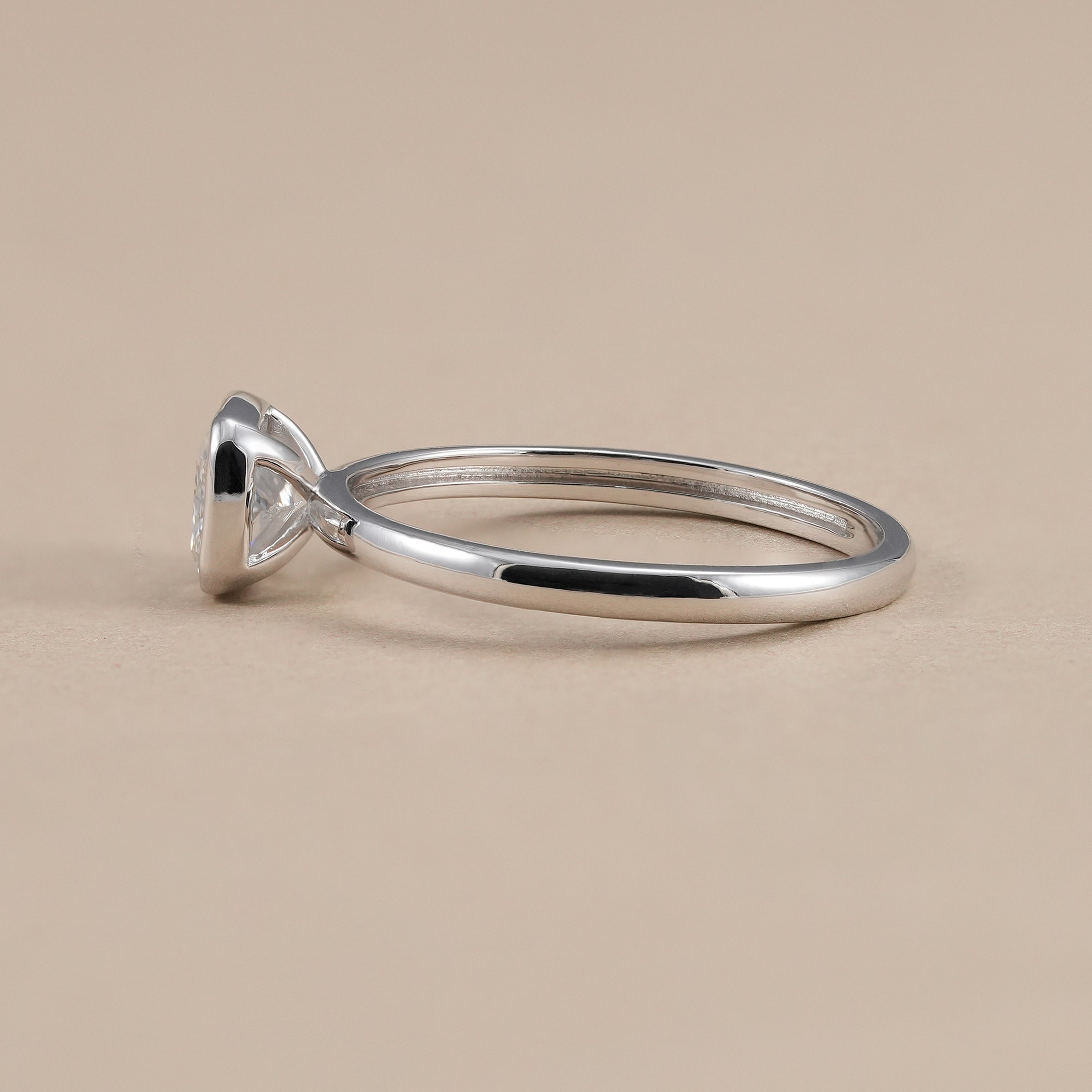Modern east west bezel set lab diamond ring for women