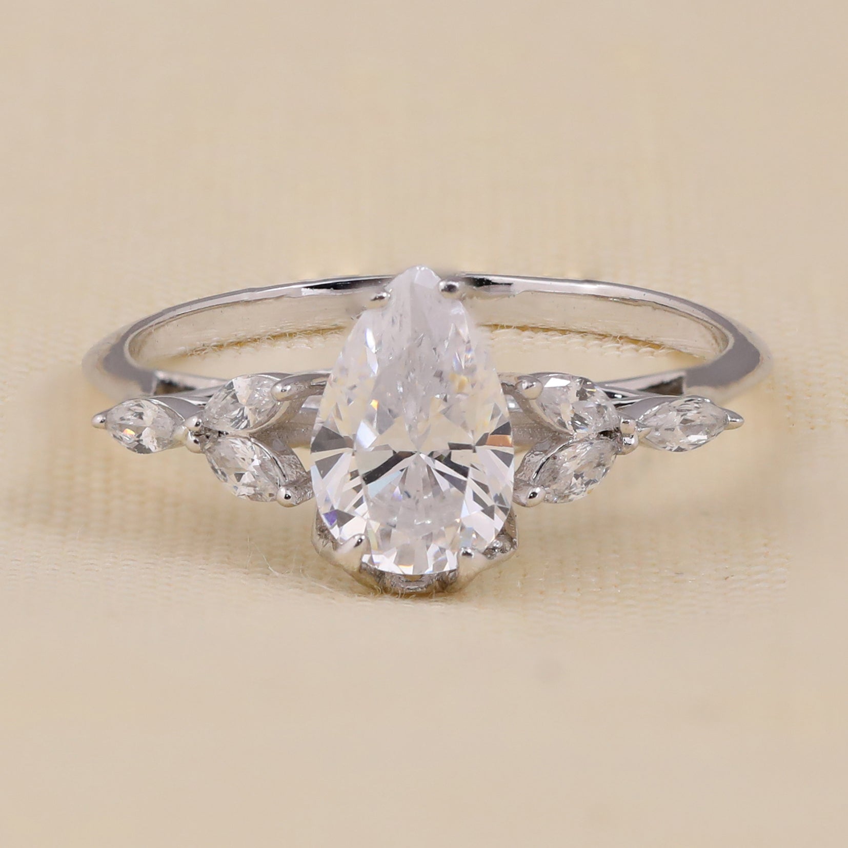 Pear Lab Grown Diamond Solitaire Engagement Ring