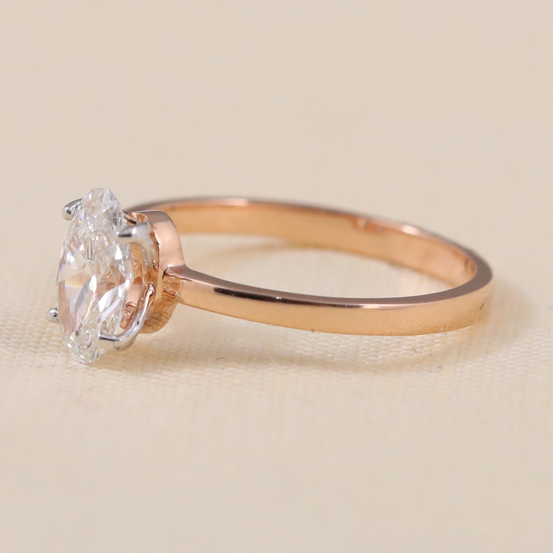 Elegant solitaire ring showcasing a brilliant oval lab grown diamond centerpiece