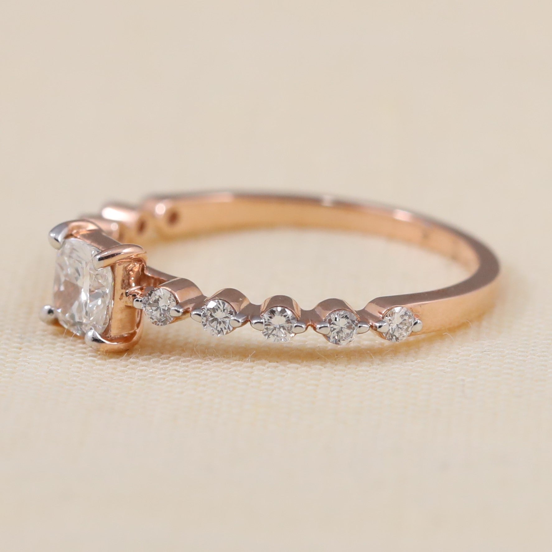 Elegant Cushion lab-grown diamond ring perfect for anniversary or romantic gifting