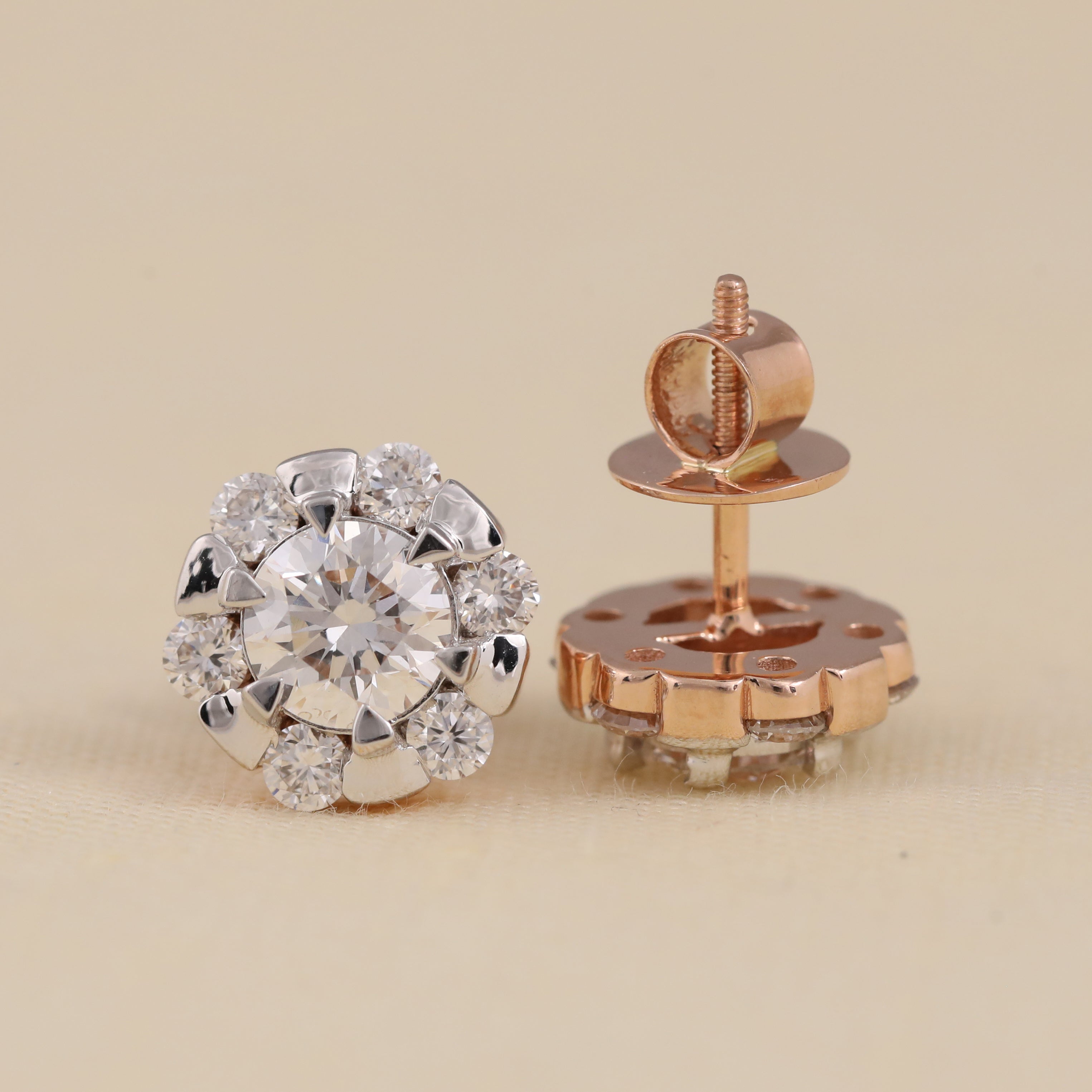 Sparkling cluster diamond studs perfect for birthday gifts and special occasions.