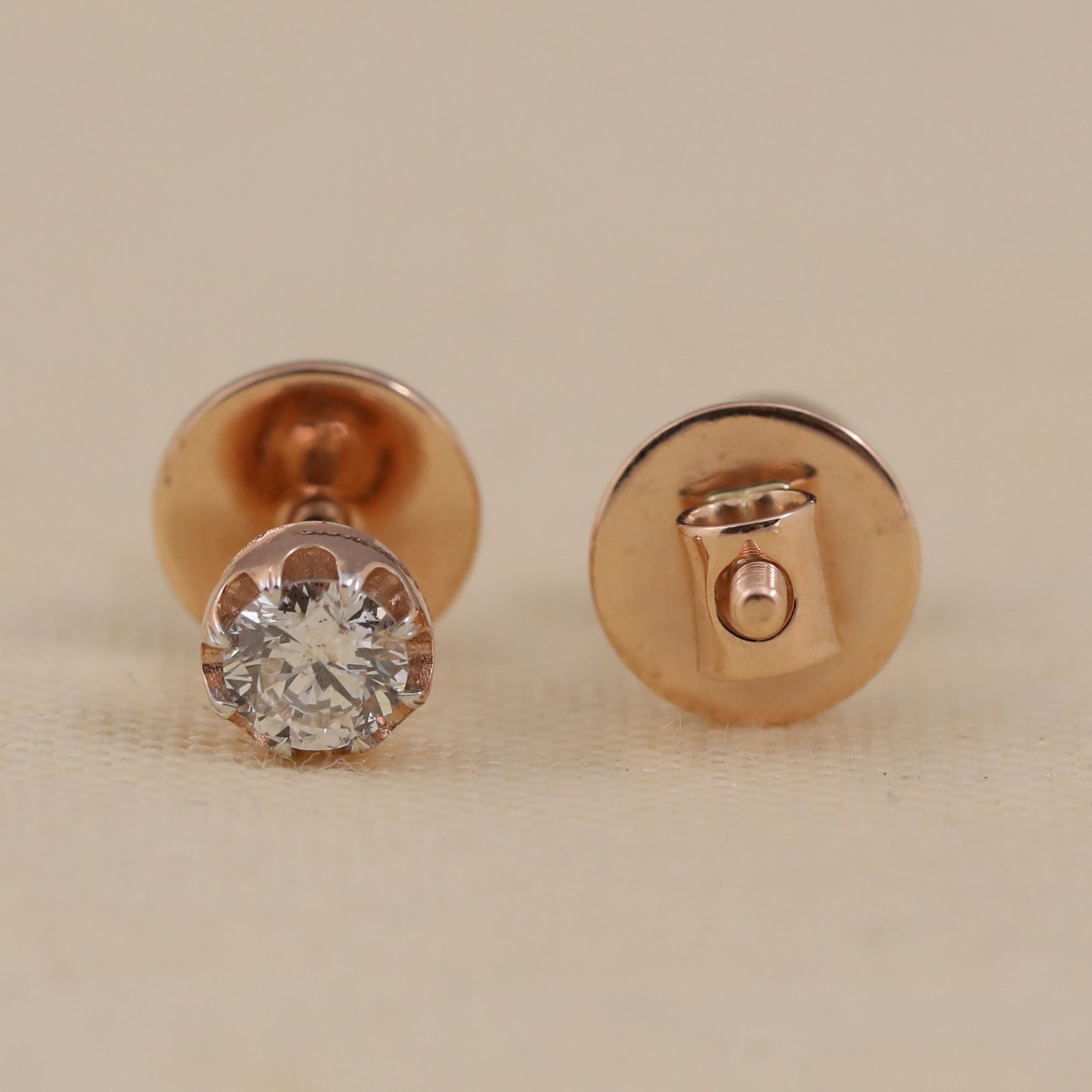 Elegant round diamond studs ideal for birthdays or anniversary celebrations.