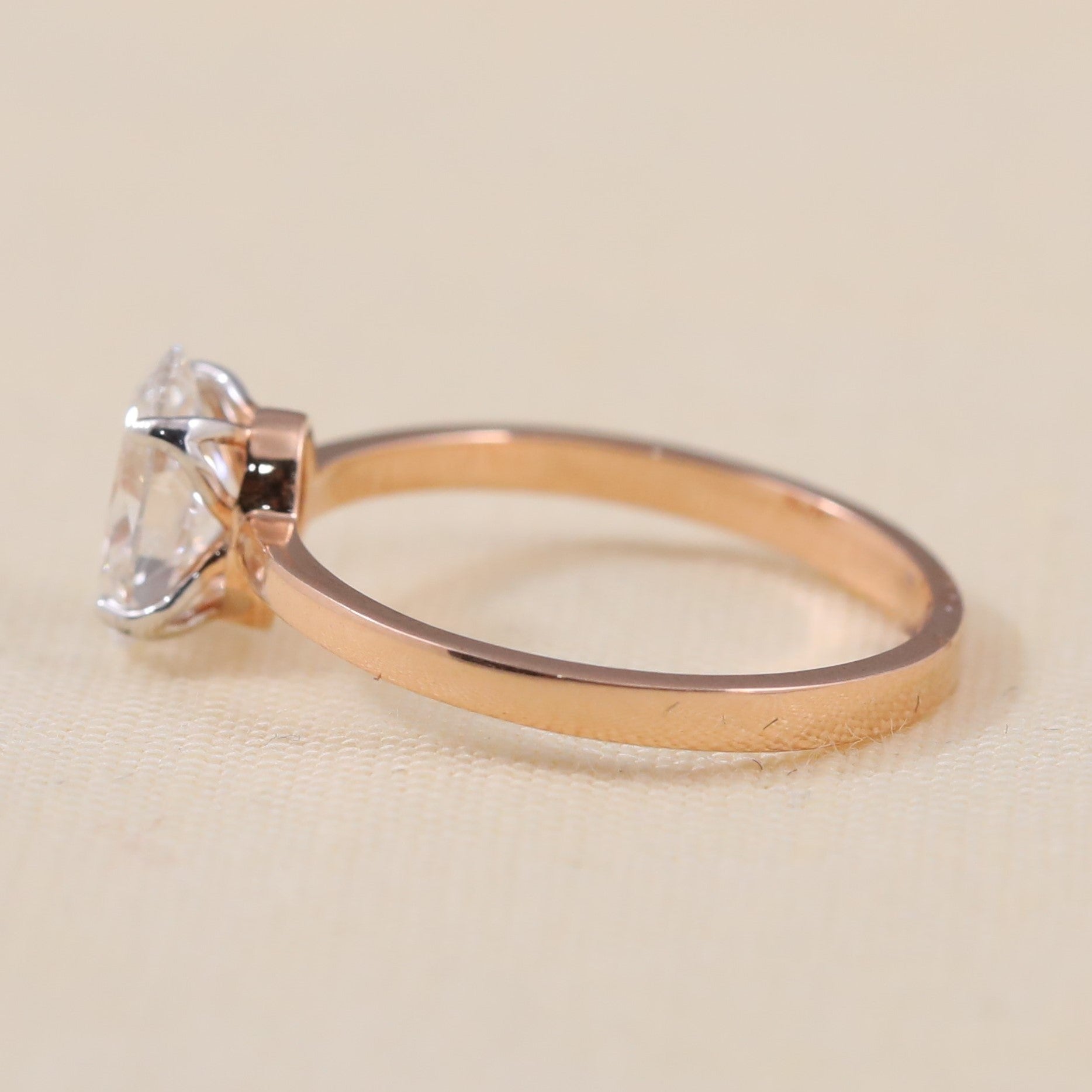 Timeless oval lab-grown diamond engagement ring crafted with a simple slim band