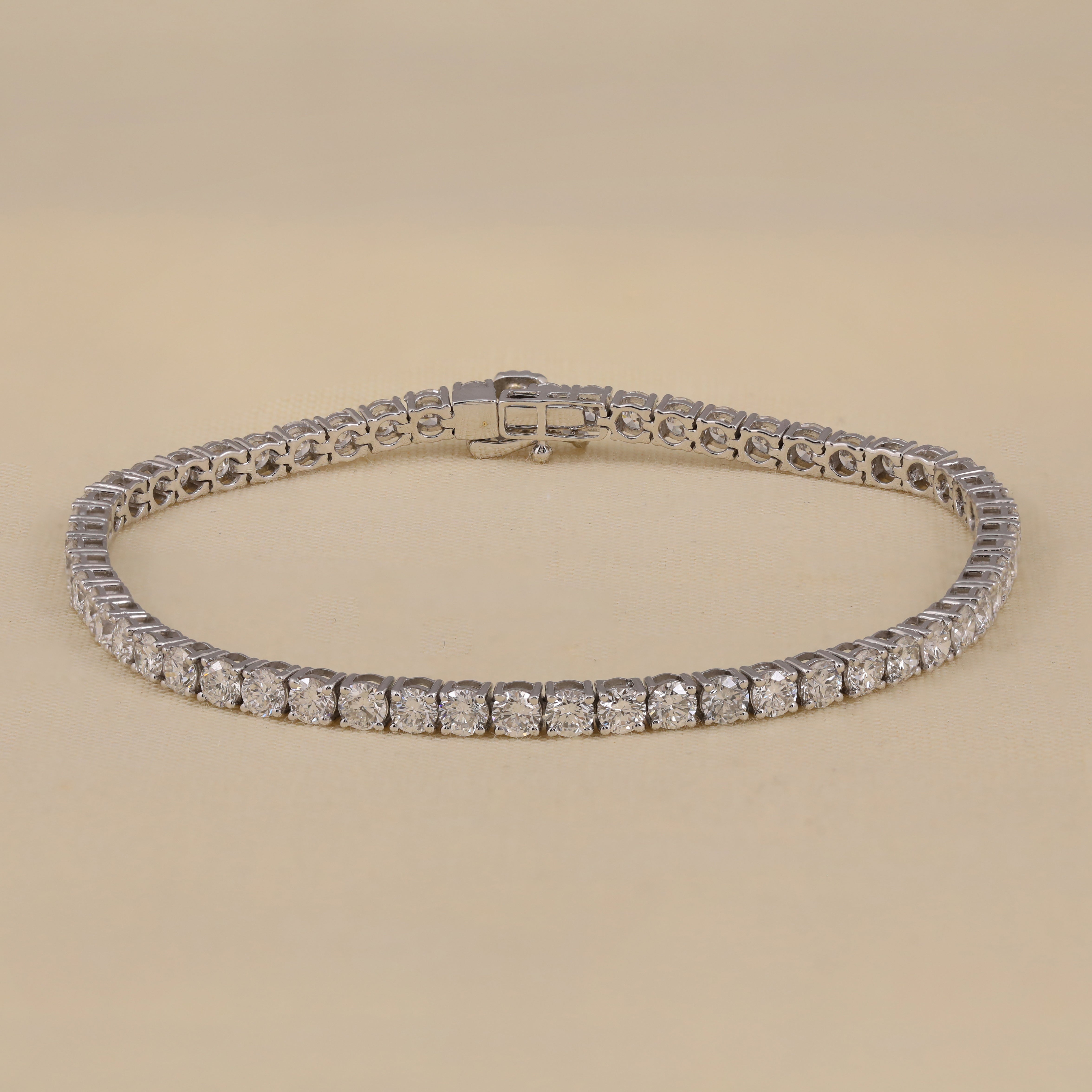 Round Cut Lab Grown Diamond Tennis Bracelet