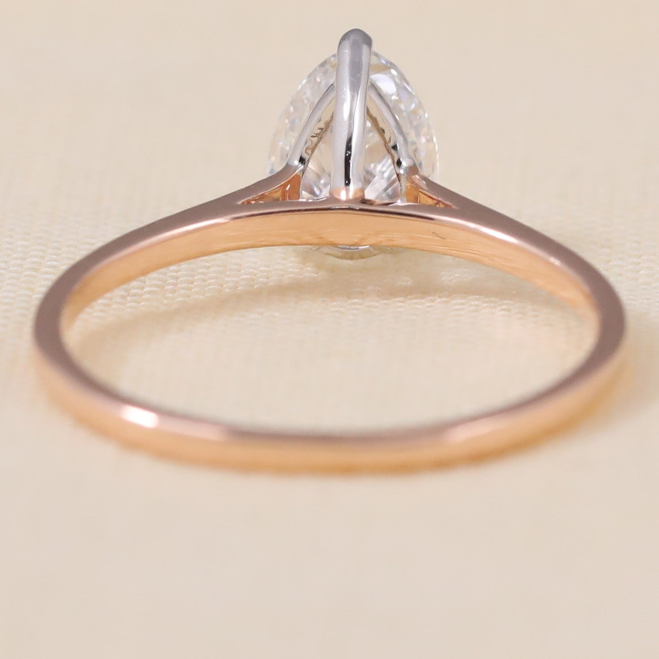 Pear Cut Lab Grown Diamond Solitaire Engagement Ring