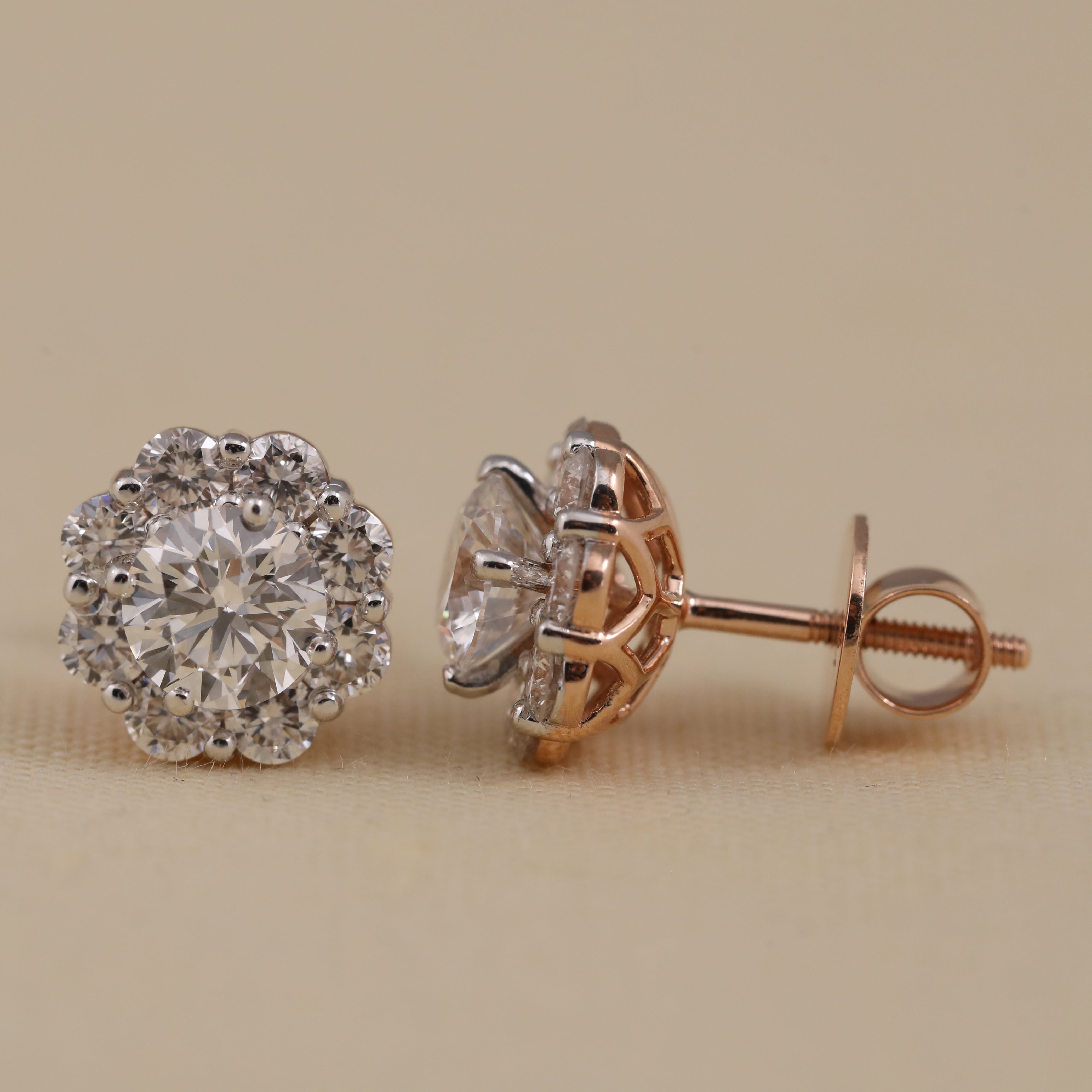 Classic round halo diamond studs perfect for meaningful anniversary surprises