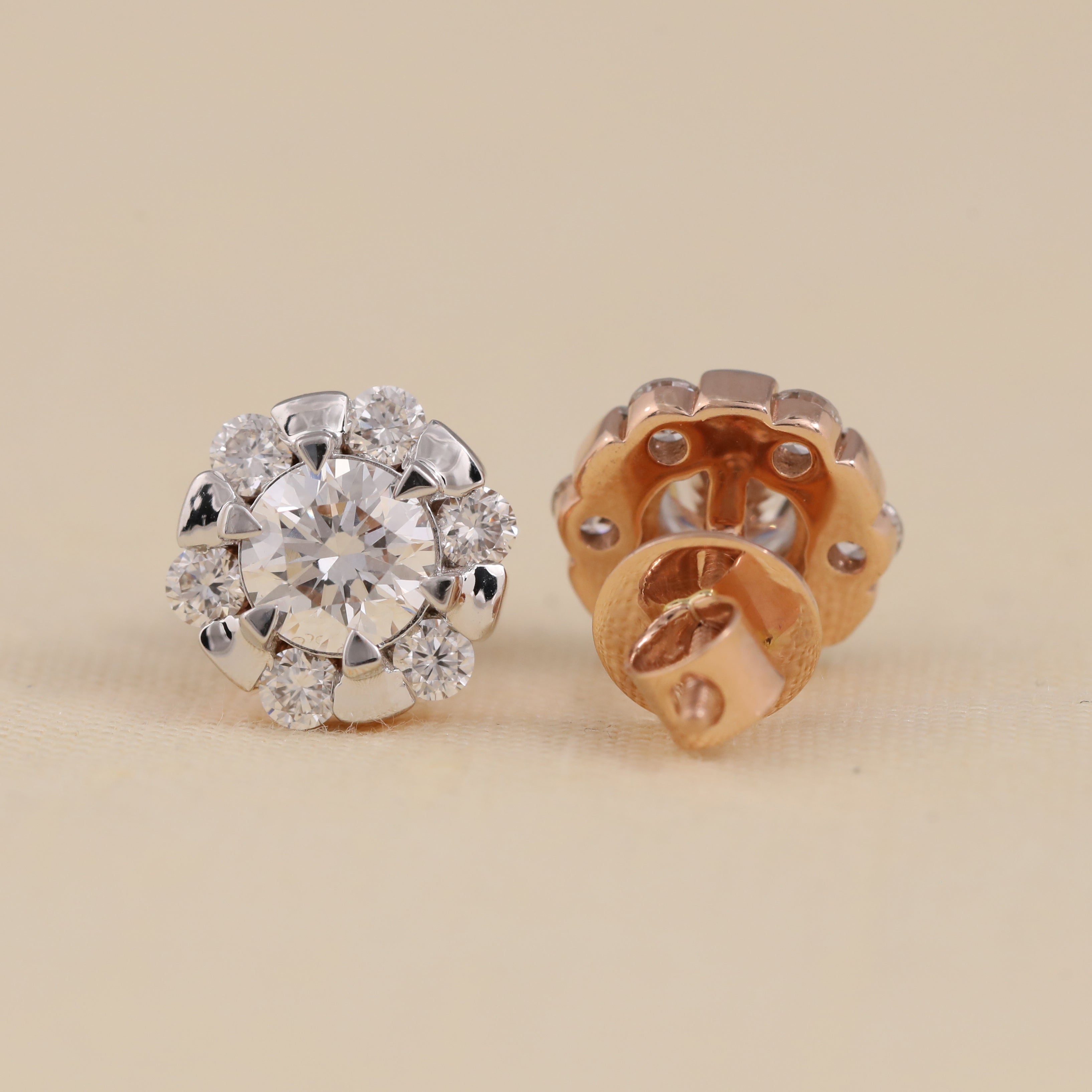 Elegant cluster diamond studs ideal for festive events and celebrations.