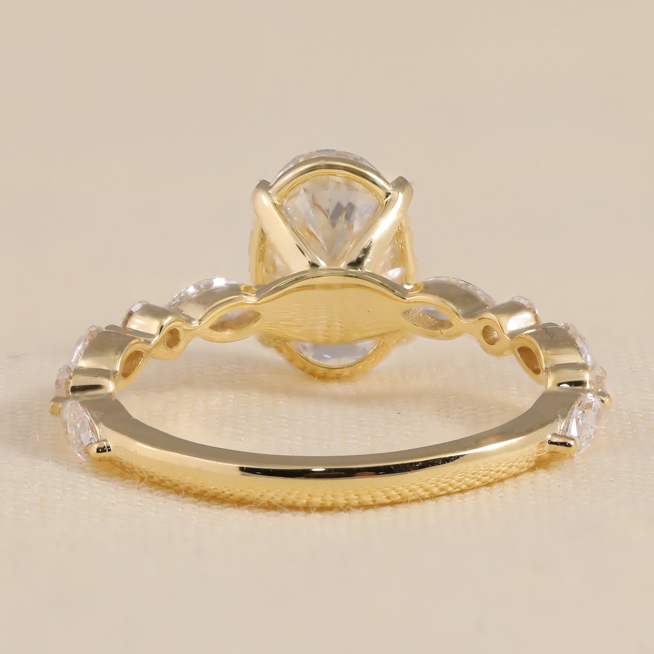 Oval Cut Lab Diamond Solitaire Engagement Ring
