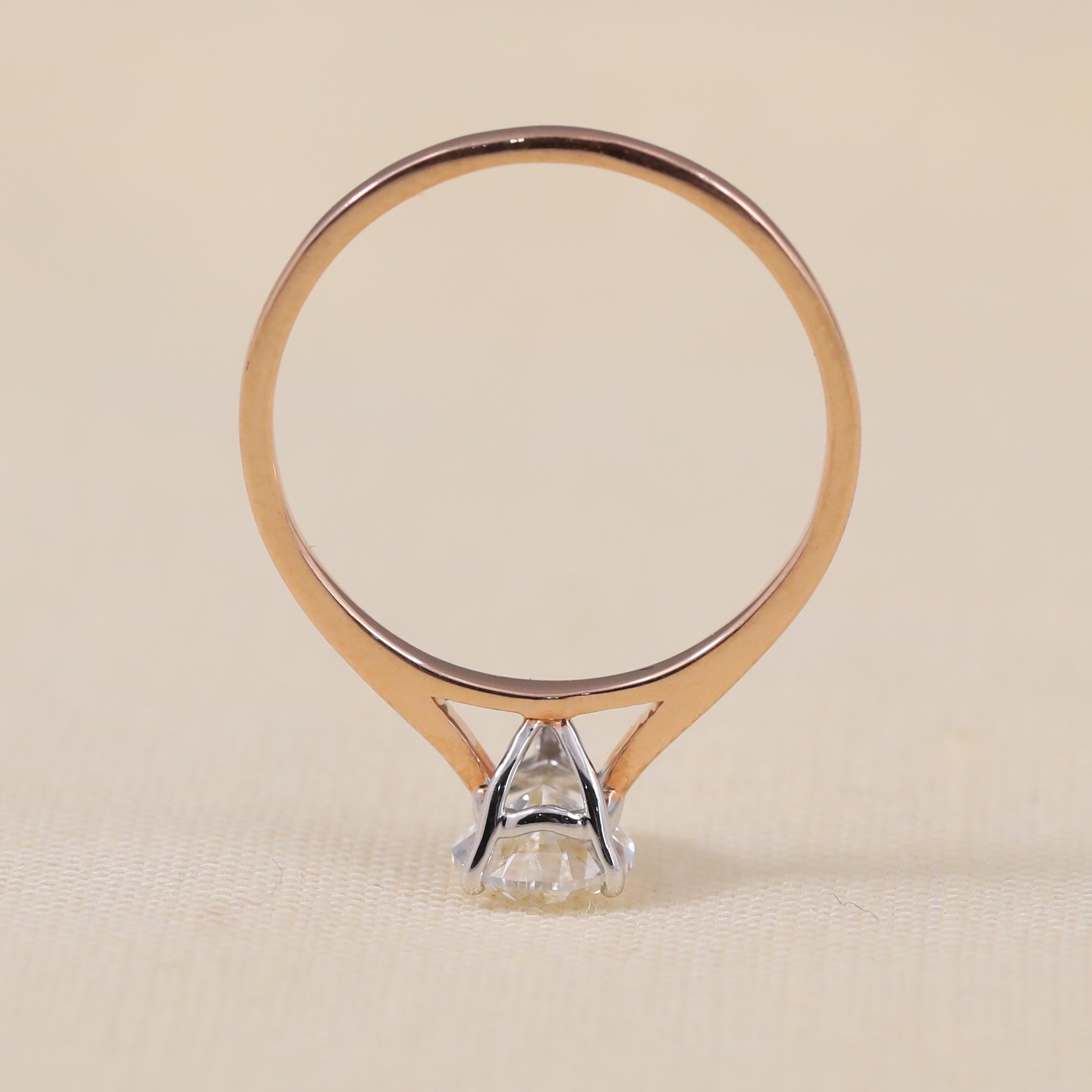 Pear Cut Lab Grown Diamond Solitaire Engagement Ring