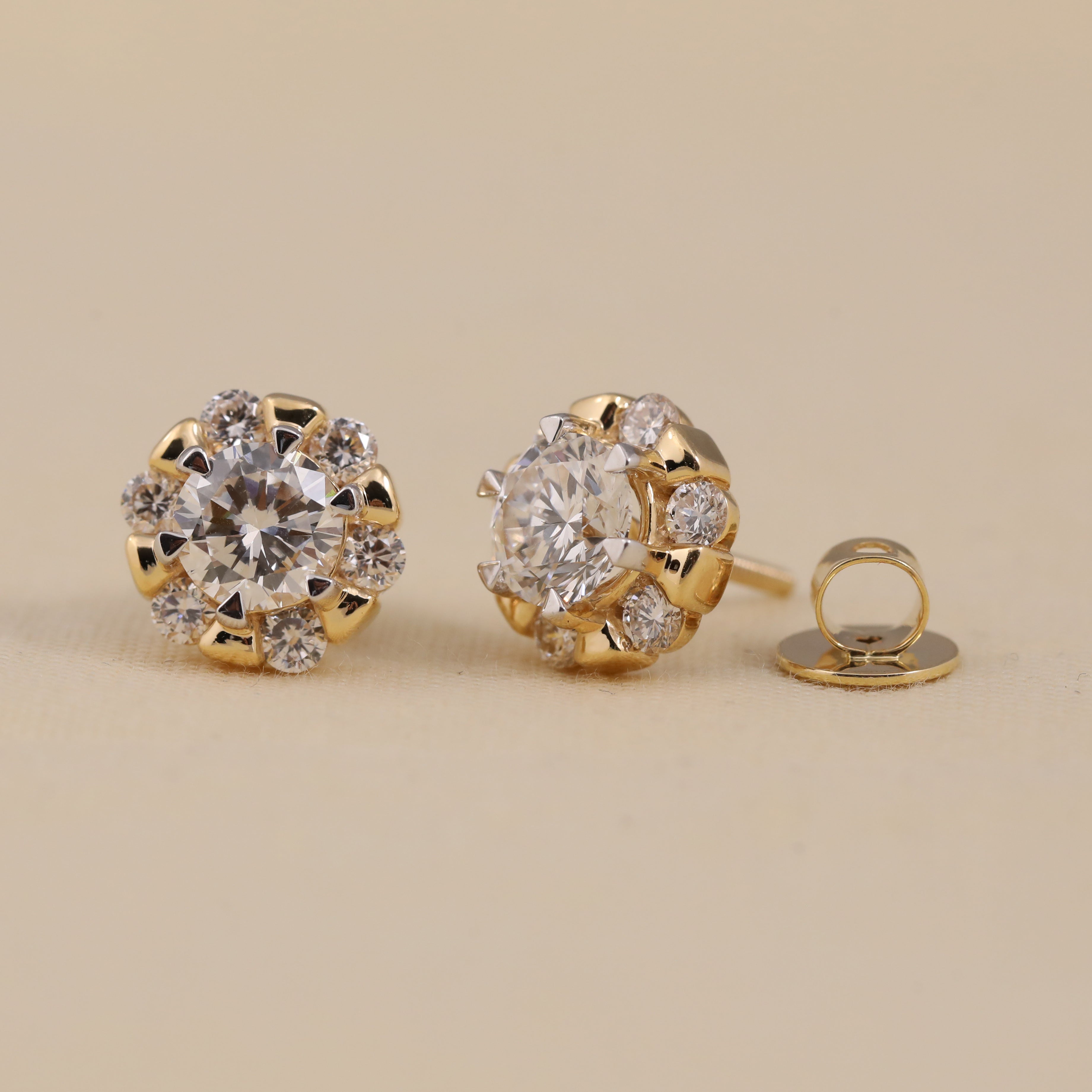 Beautiful cluster diamond earrings perfect for anniversary and party wear.