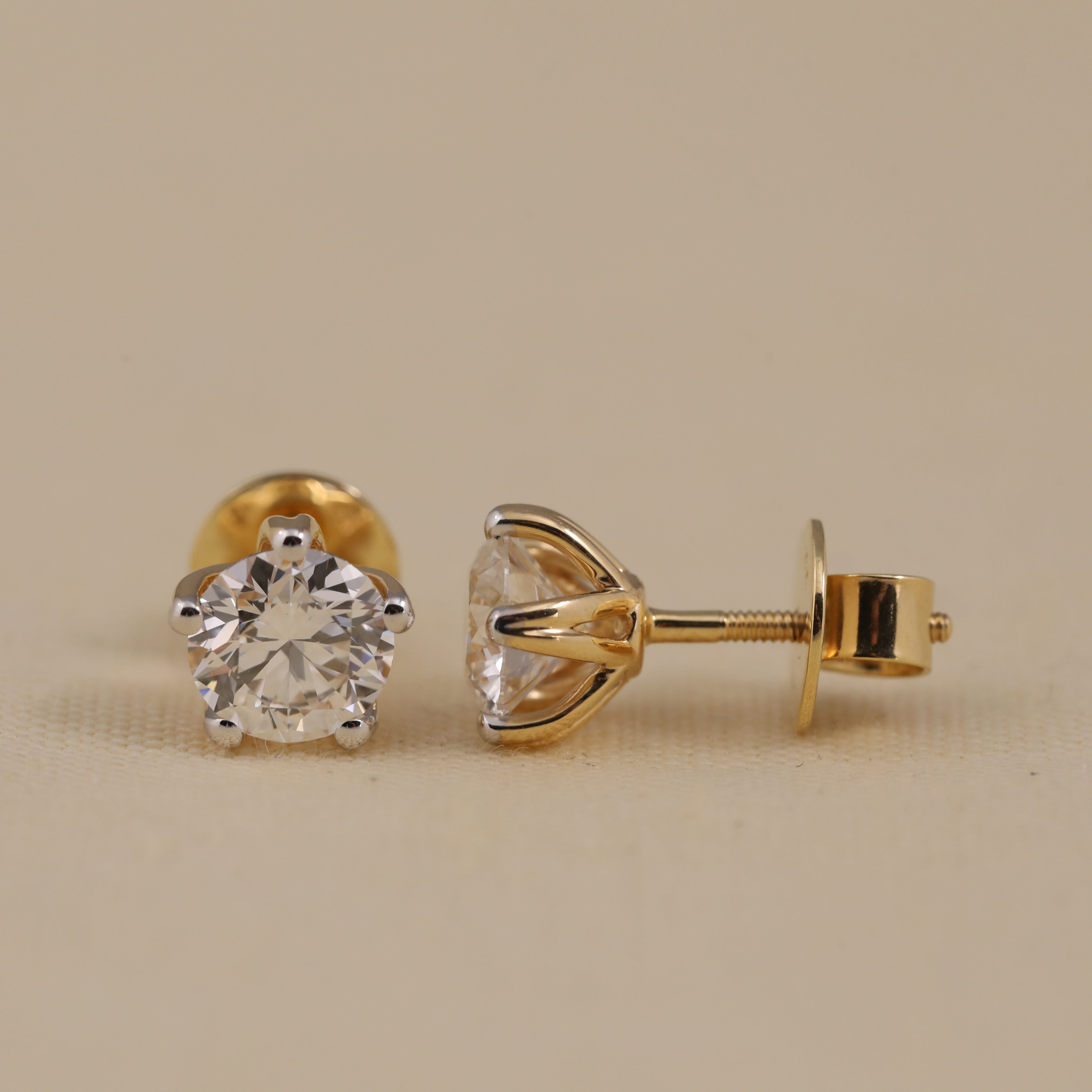 Brilliant solitaire diamond studs perfect for engagement or party wear.