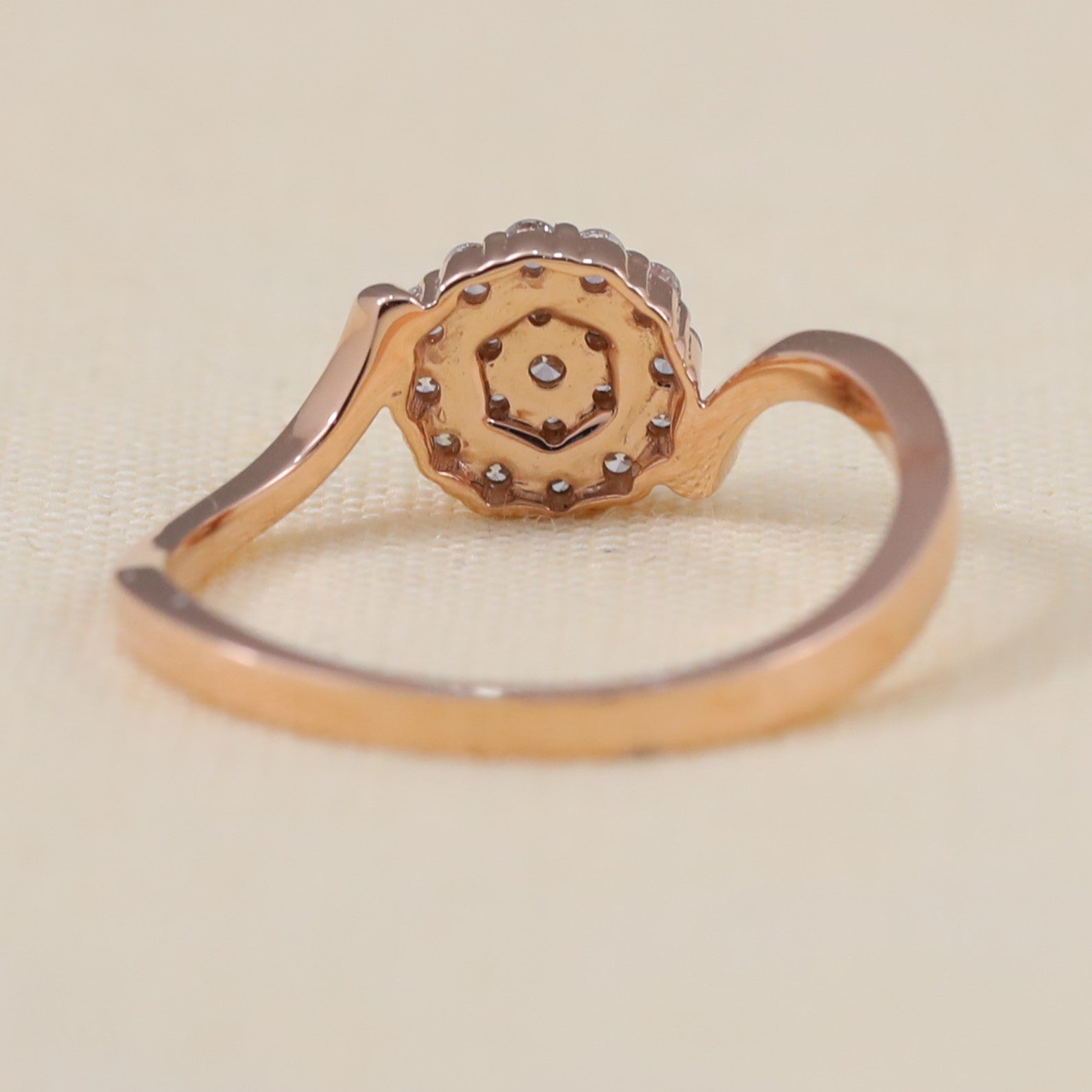 Delicate cluster lab grown diamond ring designed for engagement or anniversary moments